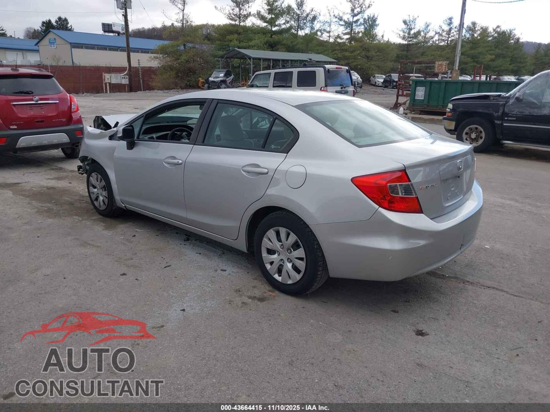 HONDA CIVIC 2012 - 19XFB2F54CE372777