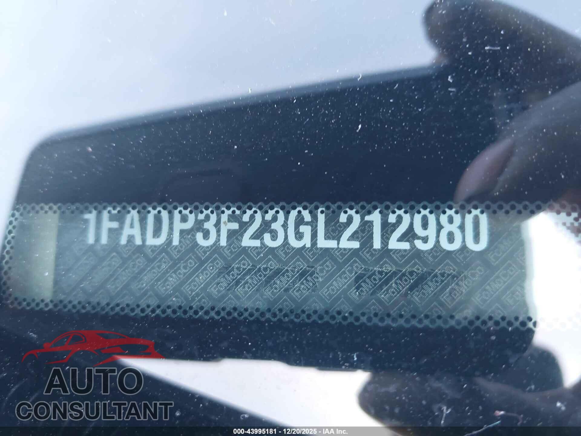 FORD FOCUS 2016 - 1FADP3F23GL212980