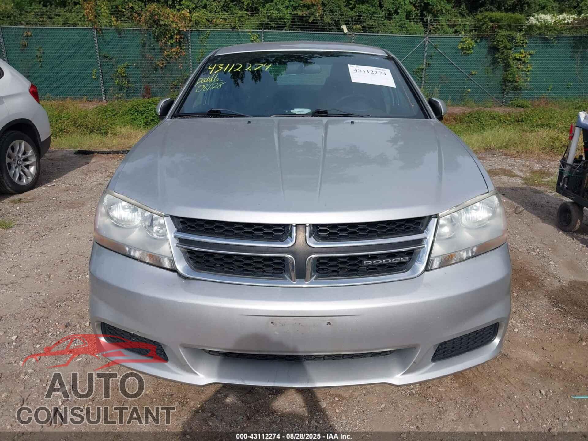 DODGE AVENGER 2012 - 1C3CDZCB3CN161778