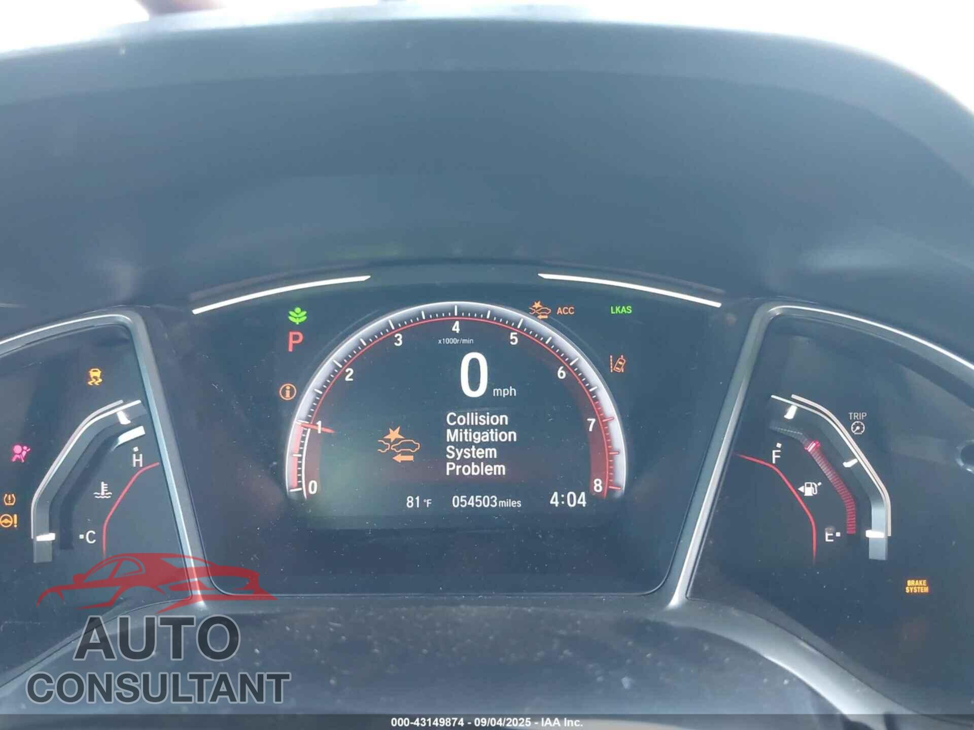 HONDA CIVIC 2019 - 2HGFC2F80KH518765