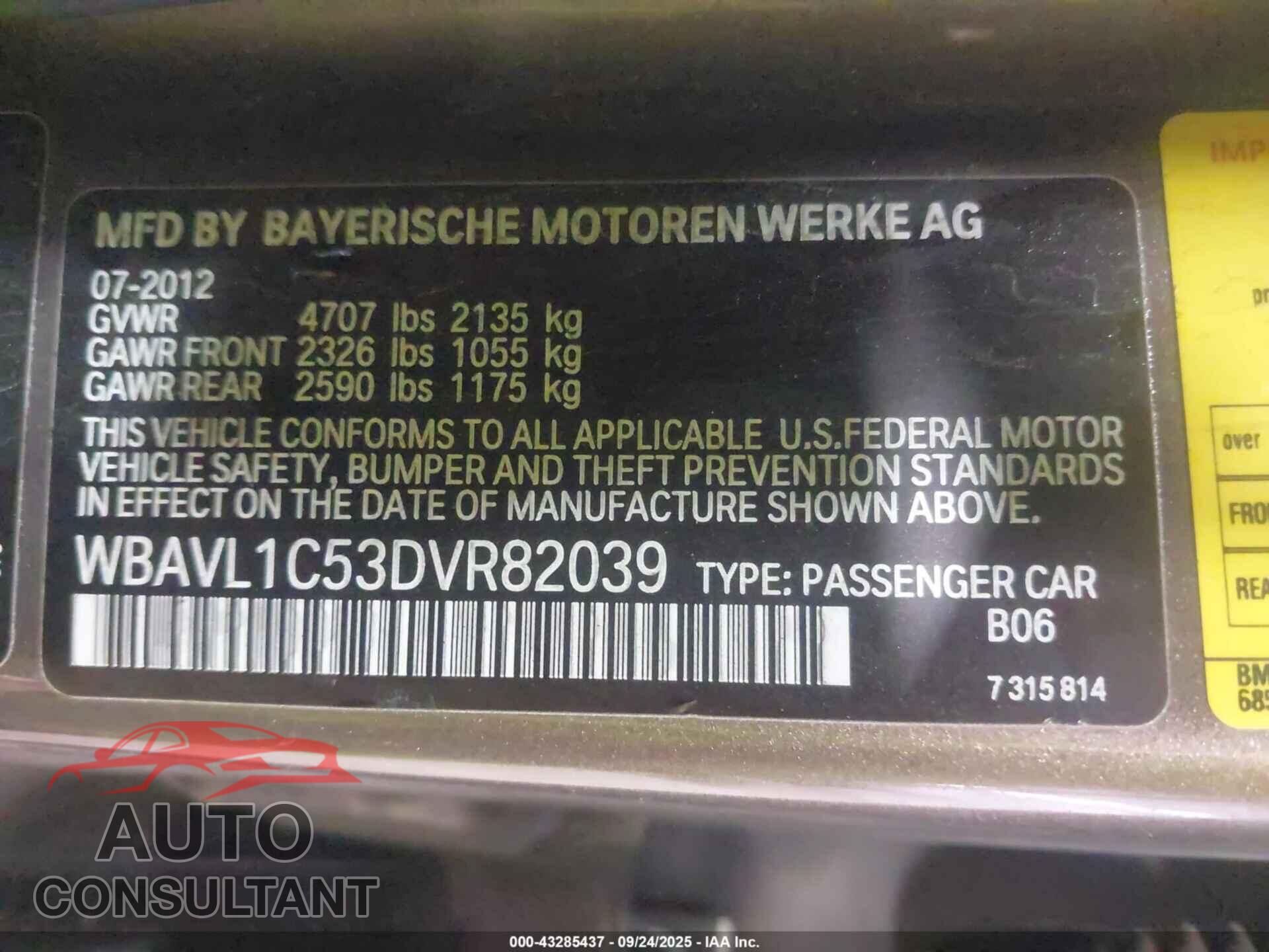 BMW X1 2013 - WBAVL1C53DVR82039