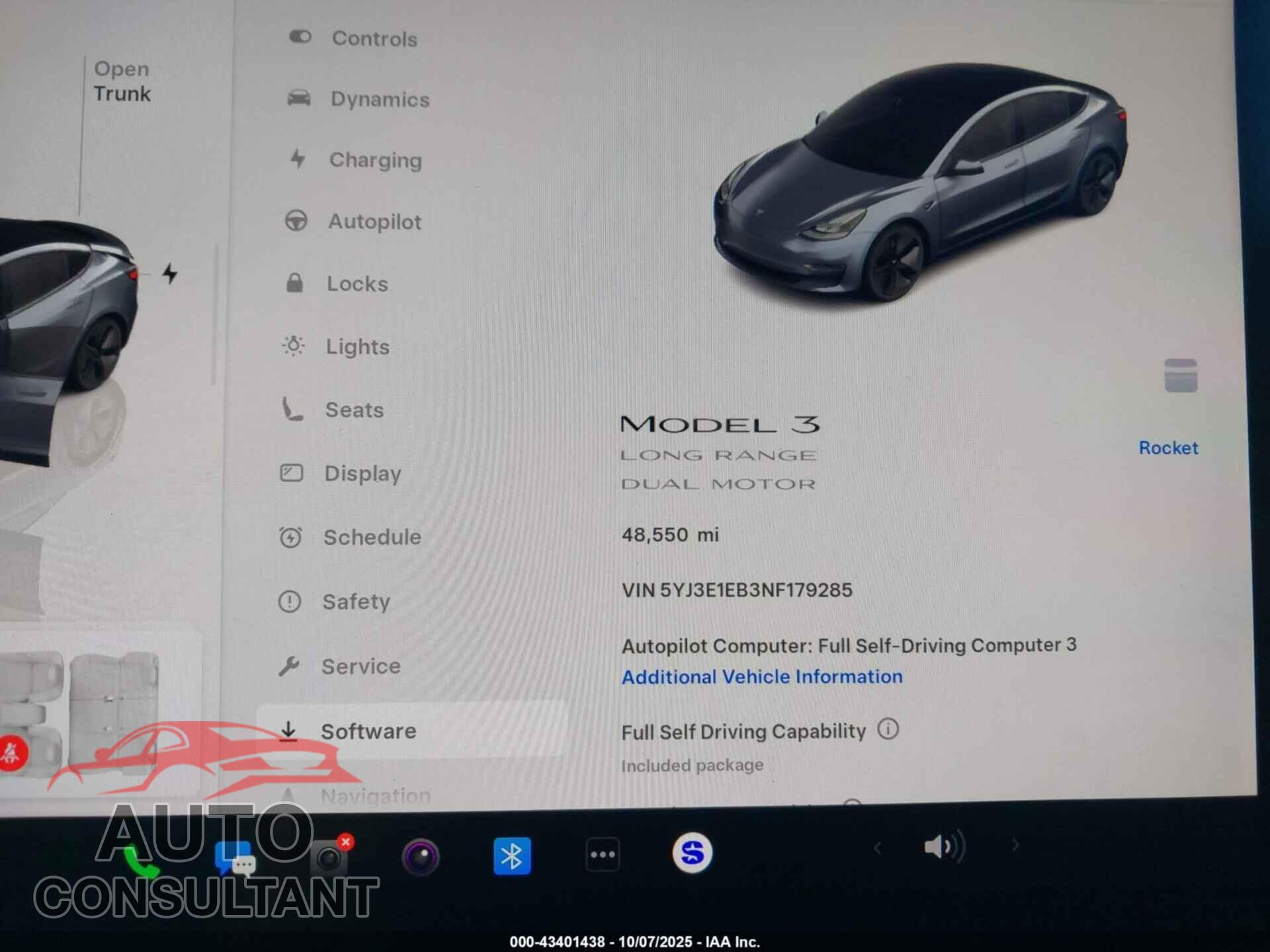 TESLA MODEL 3 2022 - 5YJ3E1EB3NF179285