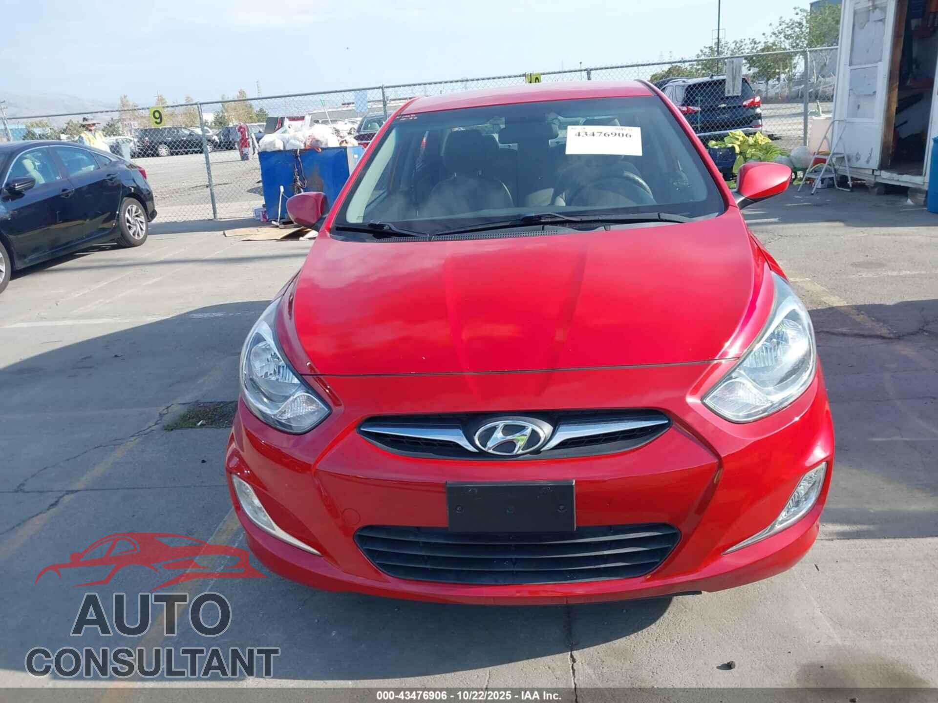 HYUNDAI ACCENT 2012 - KMHCU4AE6CU057105