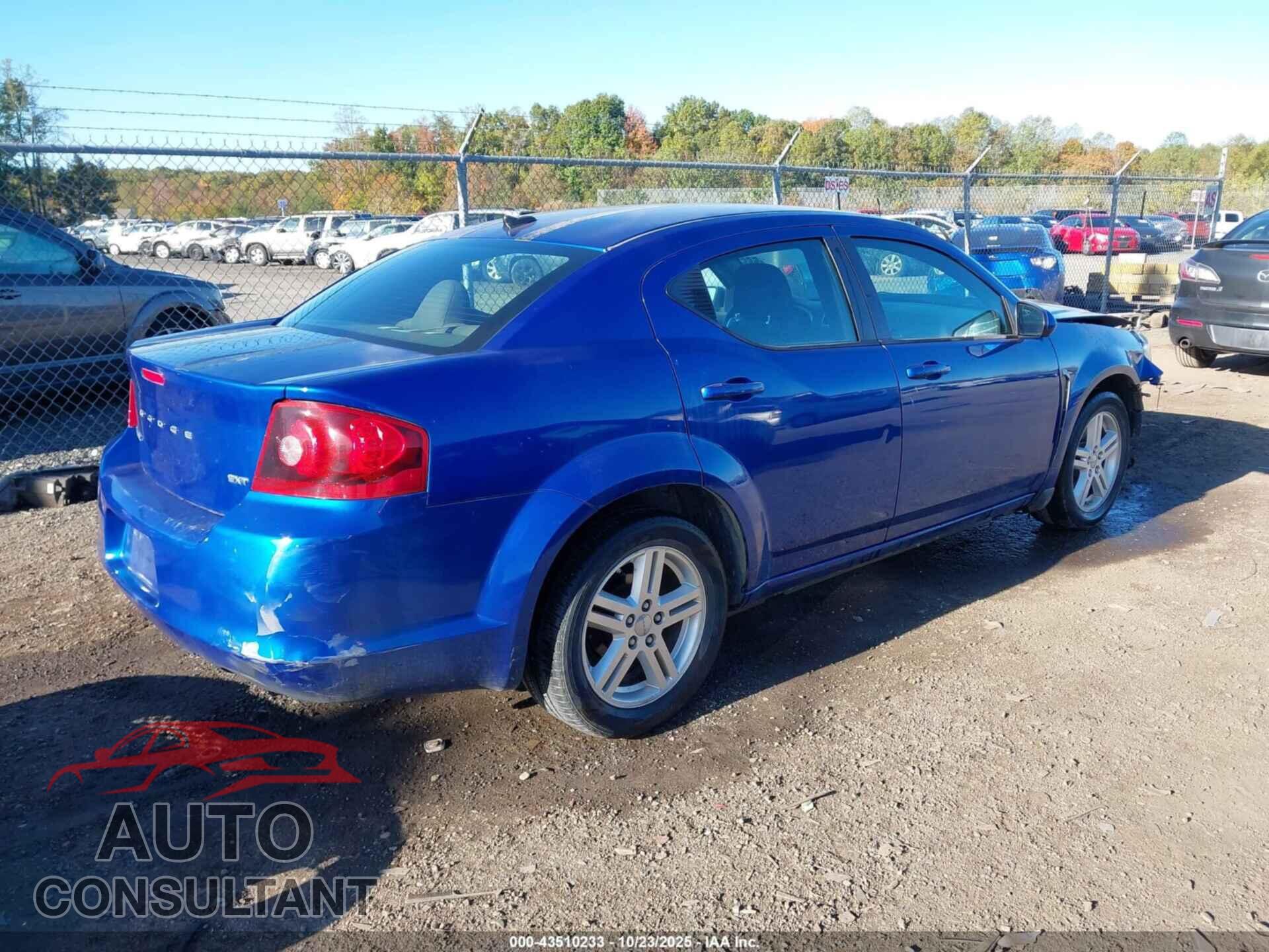 DODGE AVENGER 2012 - 1C3CDZCB6CN183337
