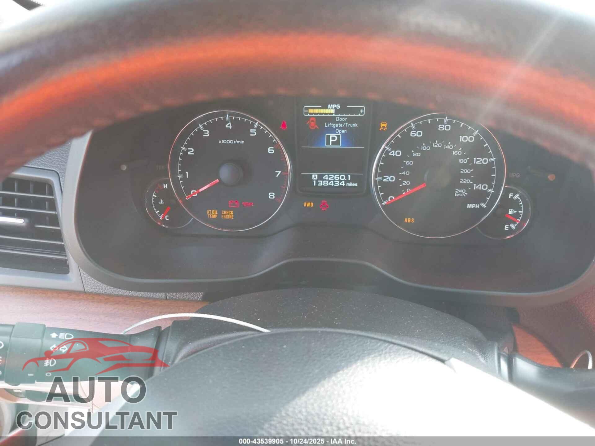SUBARU OUTBACK 2013 - 4S4BRBKC8D3235537