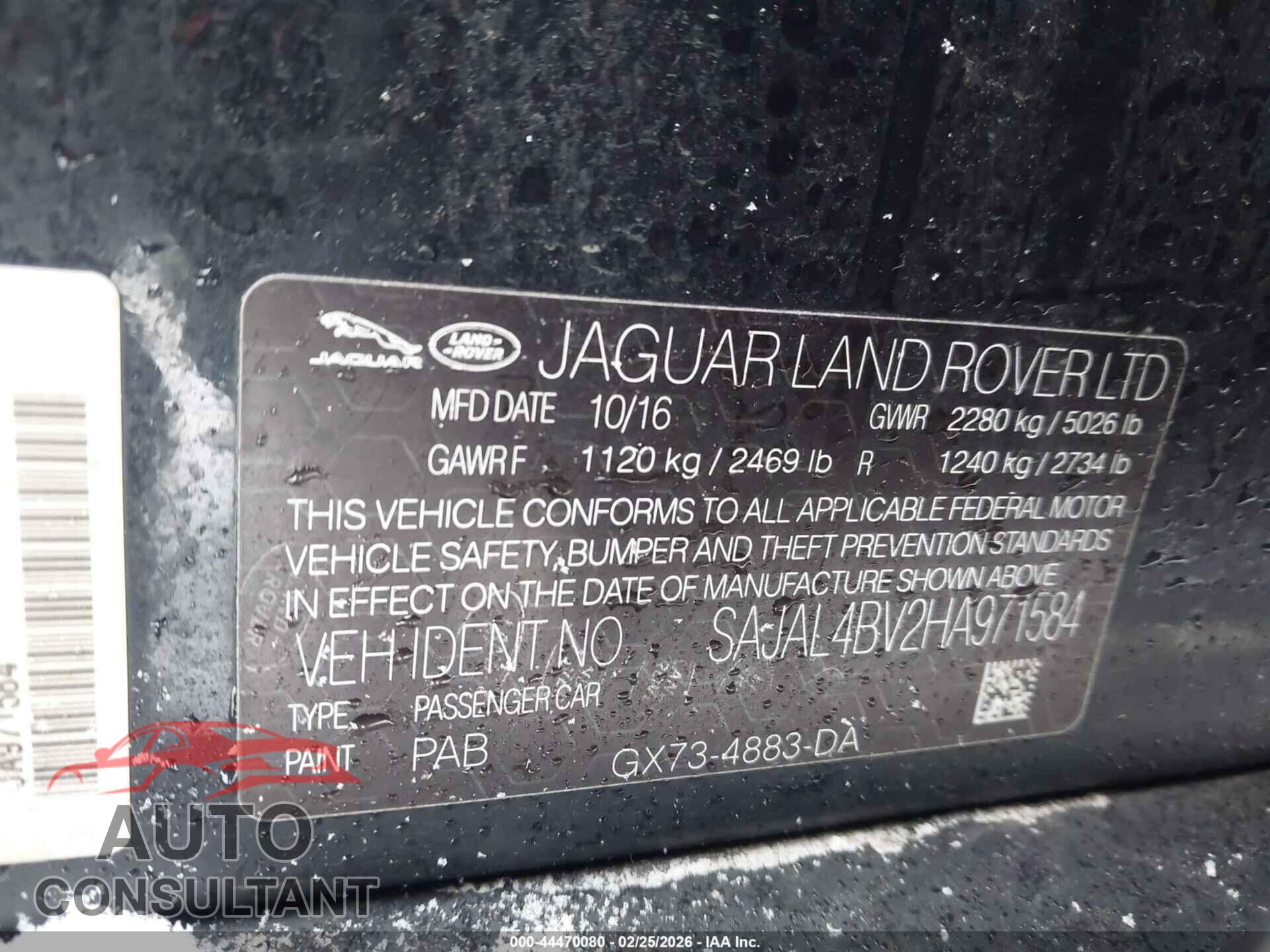 JAGUAR XE 2017 - SAJAL4BV2HA971584