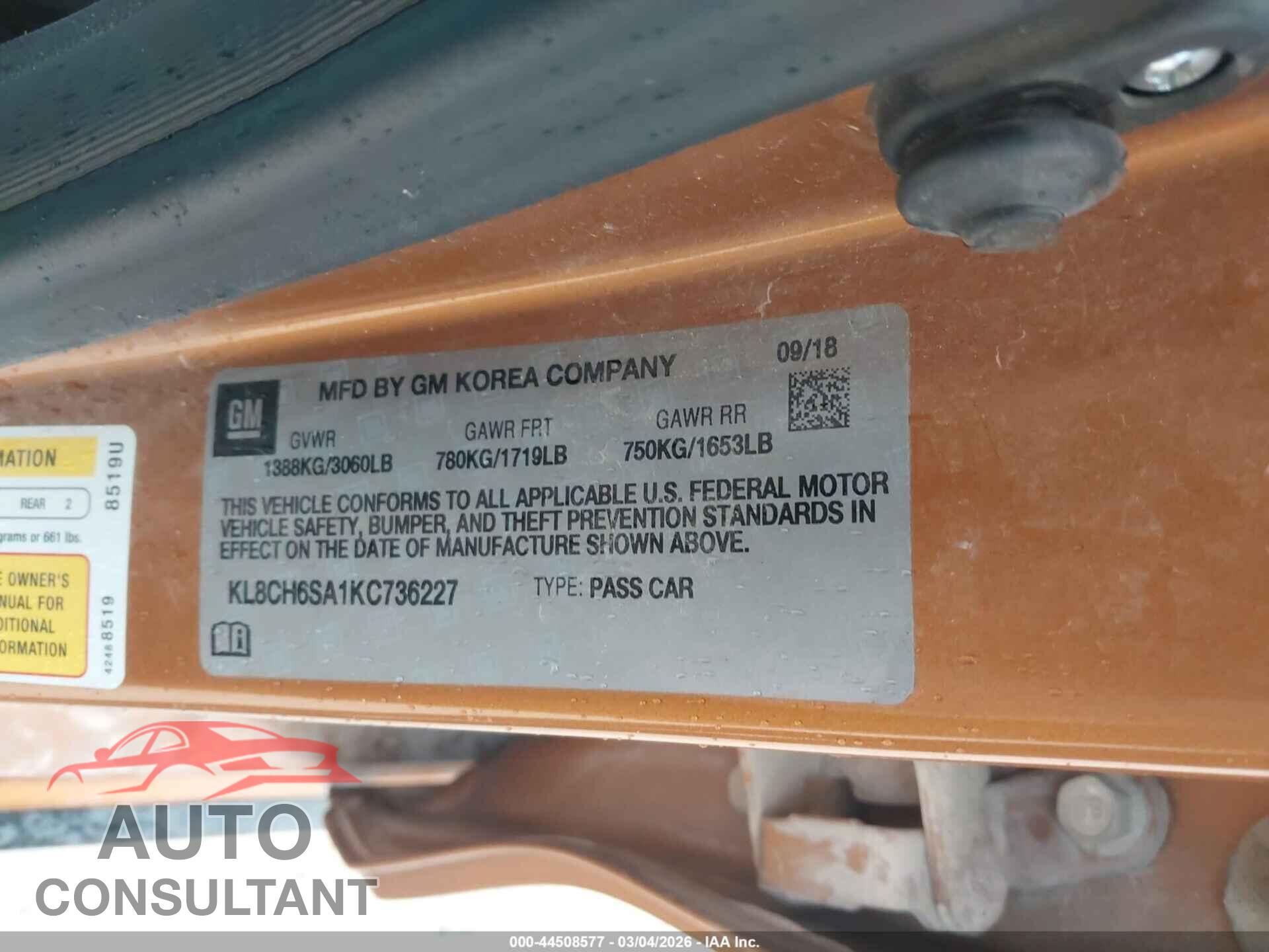 CHEVROLET SPARK 2019 - KL8CH6SA1KC736227