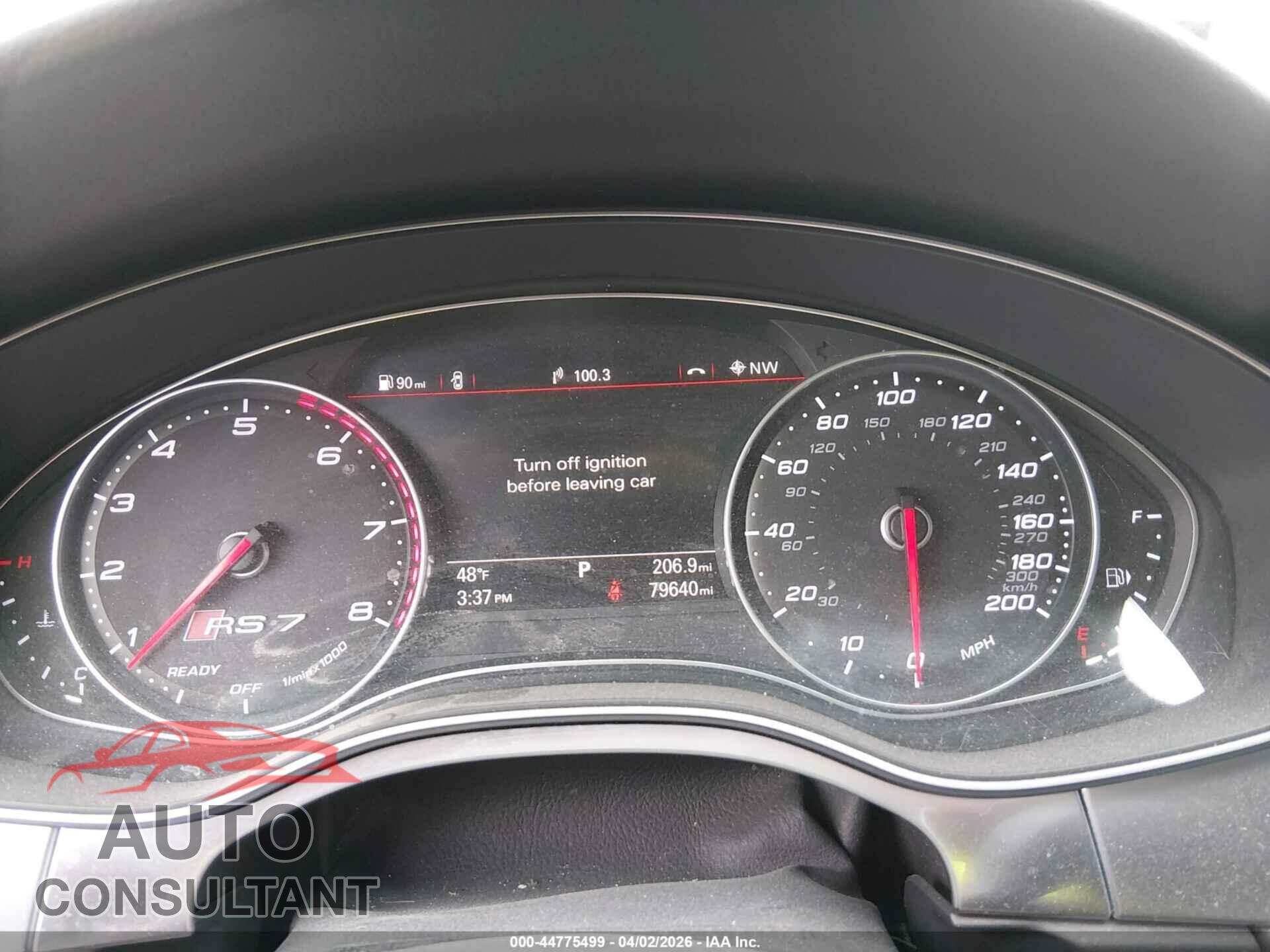 AUDI RS 7 2016 - WUAW2AFC5GN901439