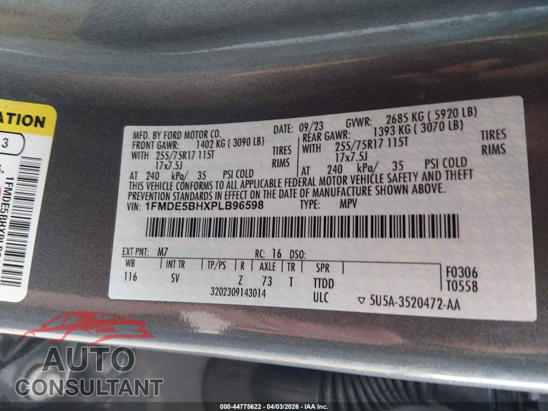 FORD BRONCO 2023 - 1FMDE5BHXPLB96598