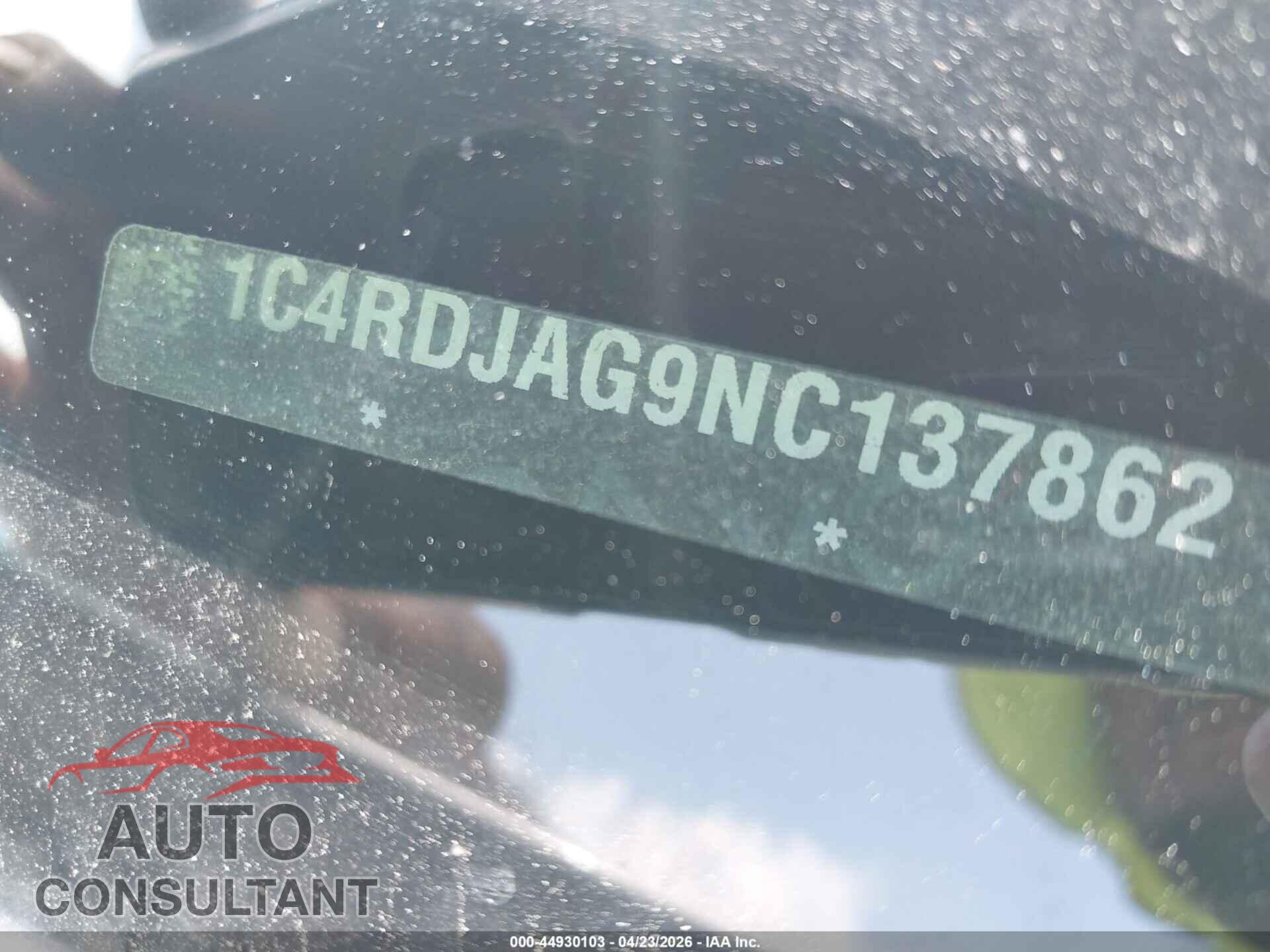 DODGE DURANGO 2022 - 1C4RDJAG9NC137862