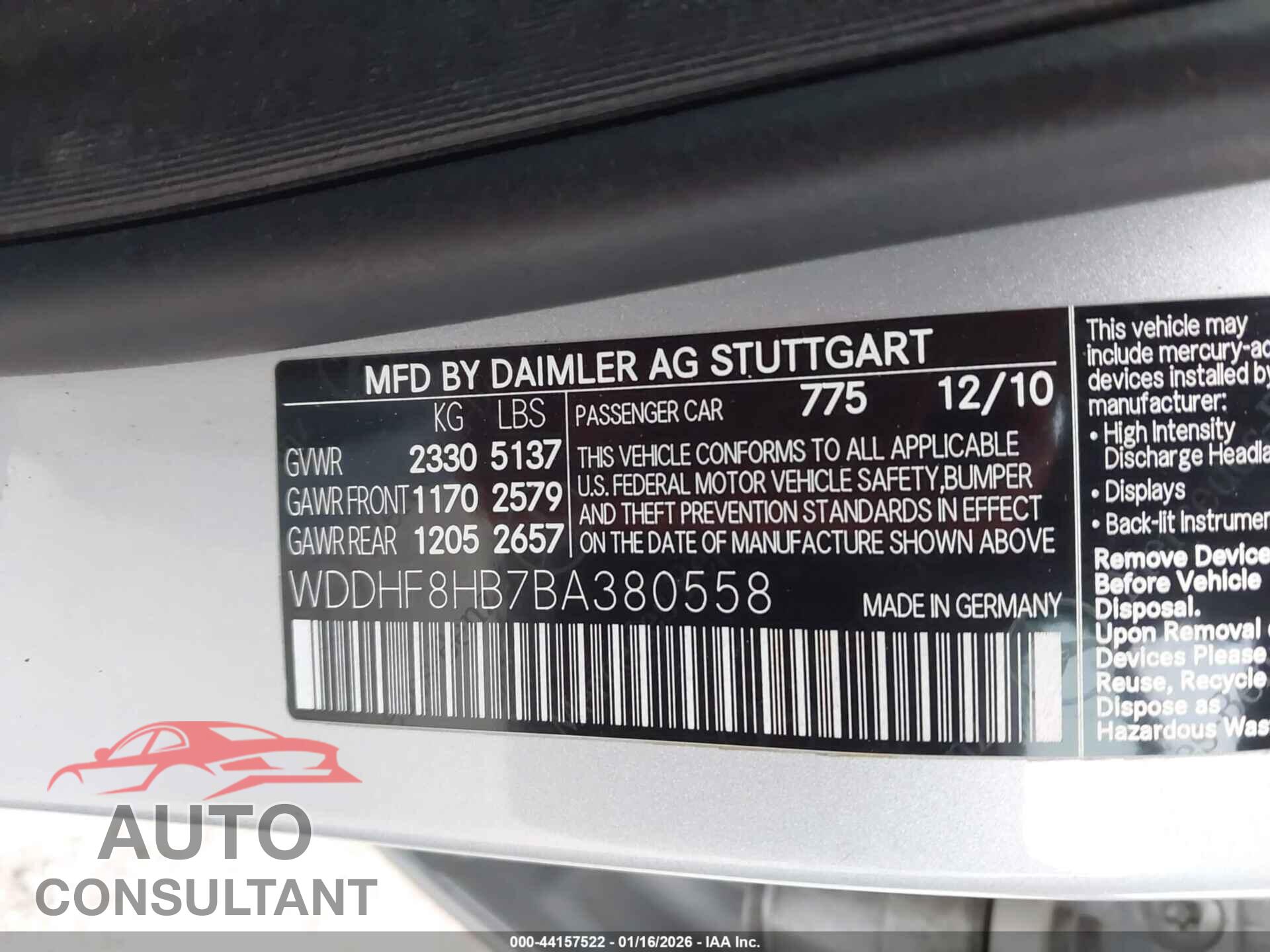 MERCEDES-BENZ E 350 2011 - WDDHF8HB7BA380558