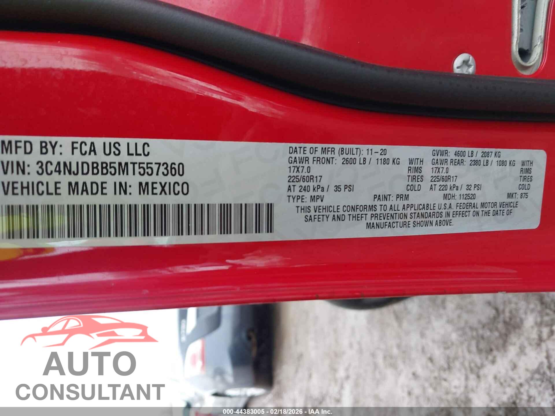 JEEP COMPASS 2021 - 3C4NJDBB5MT557360