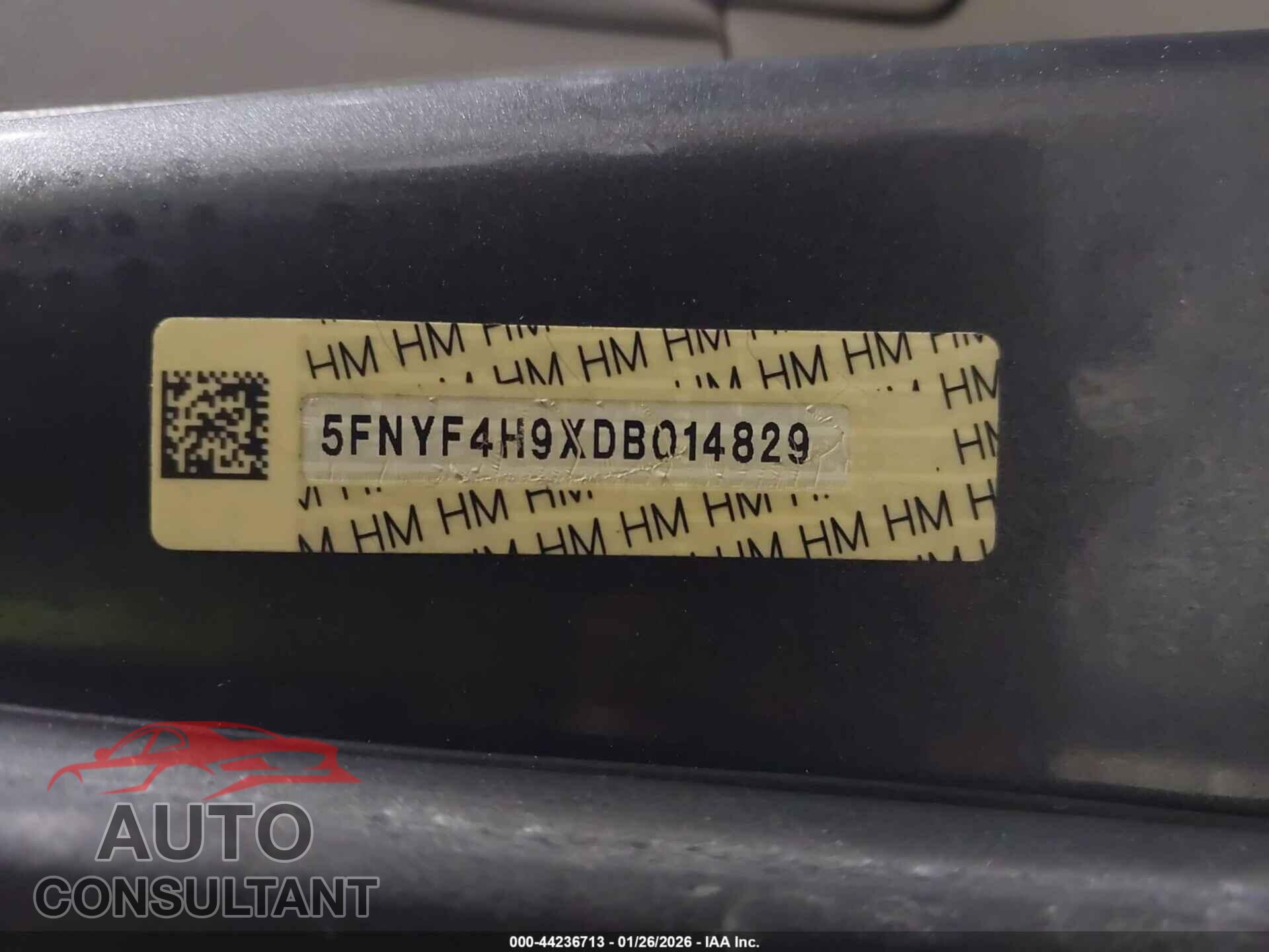 HONDA PILOT 2013 - 5FNYF4H9XDB014829