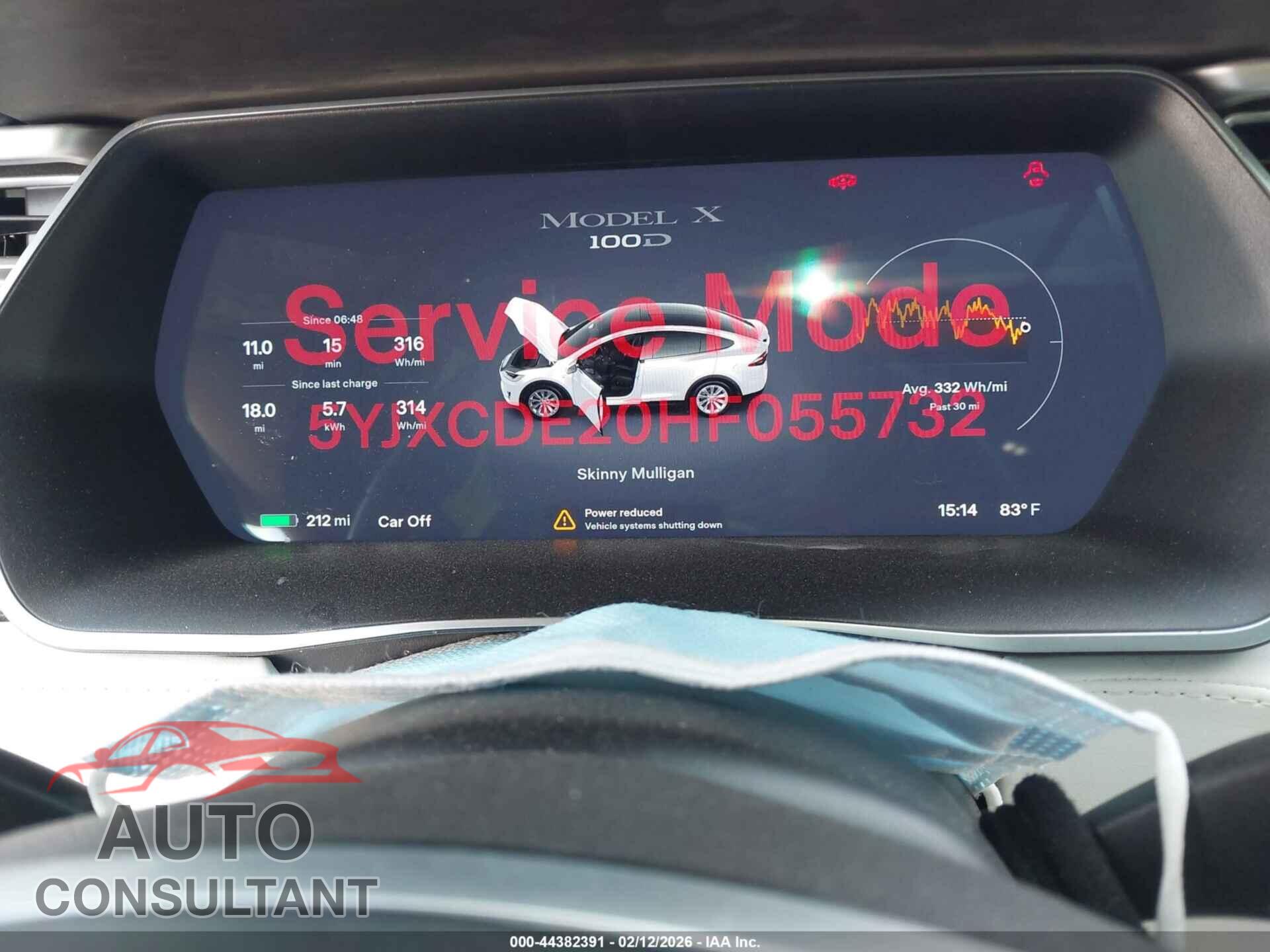 TESLA MODEL X 2017 - 5YJXCDE20HF055732