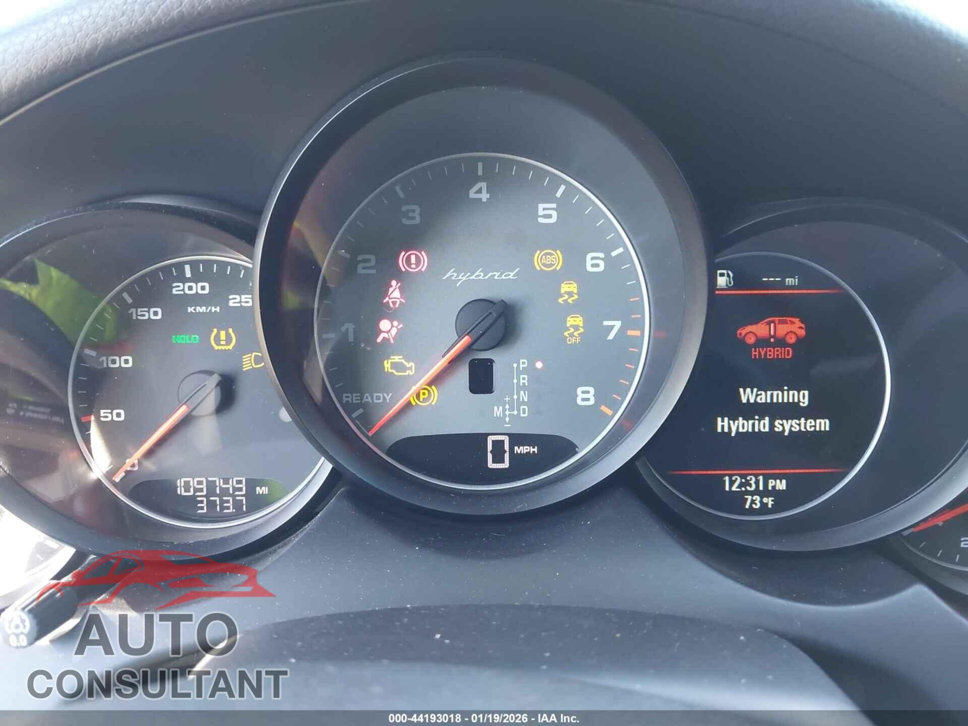 PORSCHE CAYENNE HYBRID 2012 - WP1AE2924CLA91992