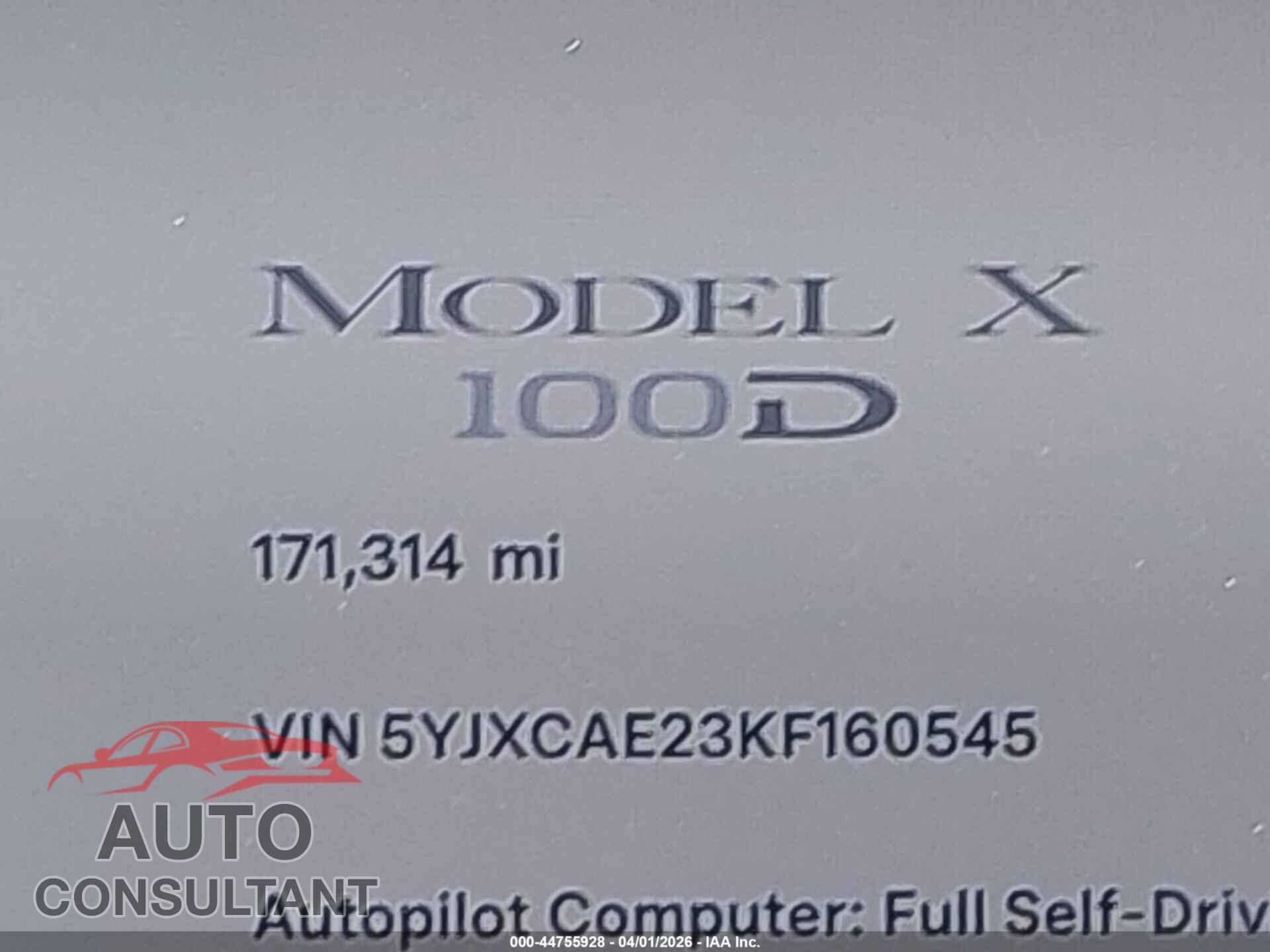 TESLA MODEL X 2019 - 5YJXCAE23KF160545