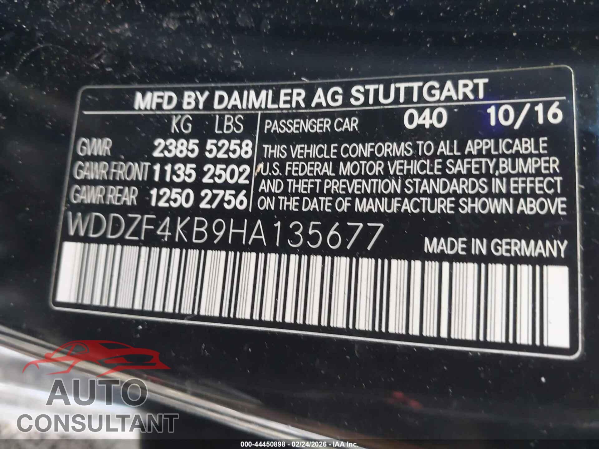 MERCEDES-BENZ E 300 2017 - WDDZF4KB9HA135677