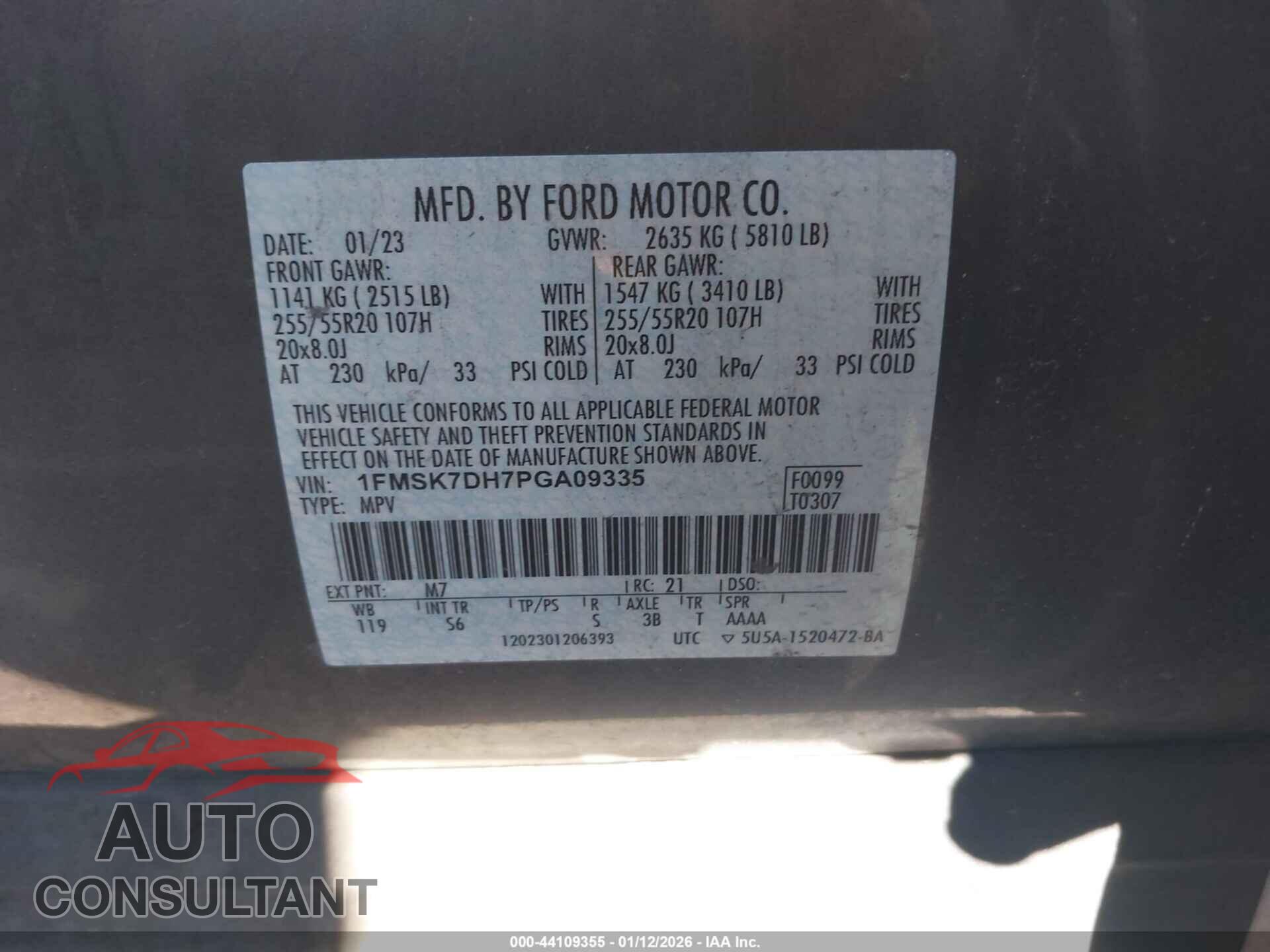 FORD EXPLORER 2023 - 1FMSK7DH7PGA09335