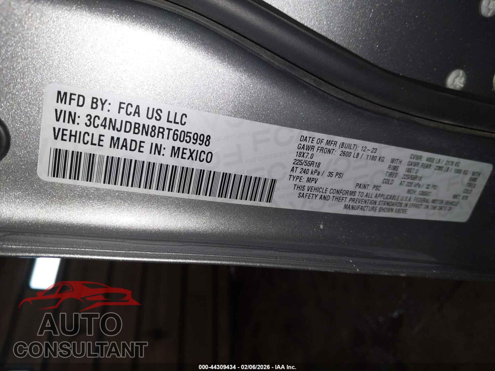 JEEP COMPASS 2024 - 3C4NJDBN8RT605998
