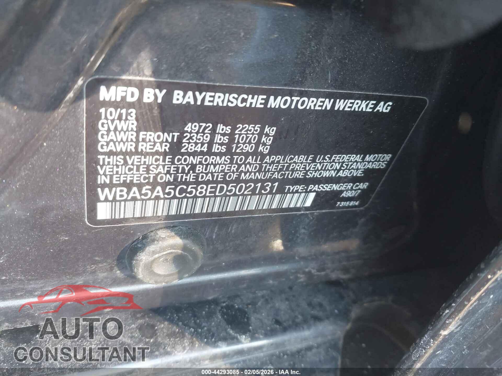BMW 528I 2014 - WBA5A5C58ED502131