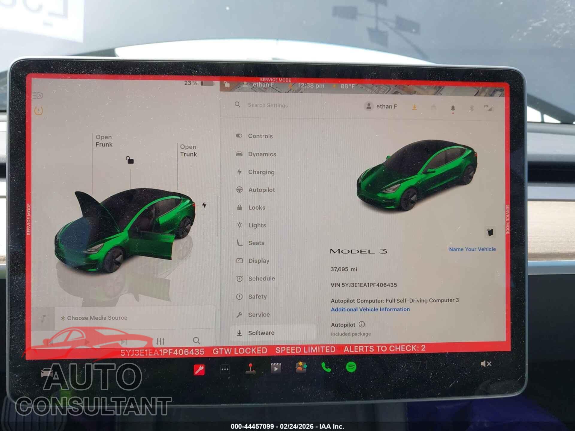 TESLA MODEL 3 2023 - 5YJ3E1EA1PF406435