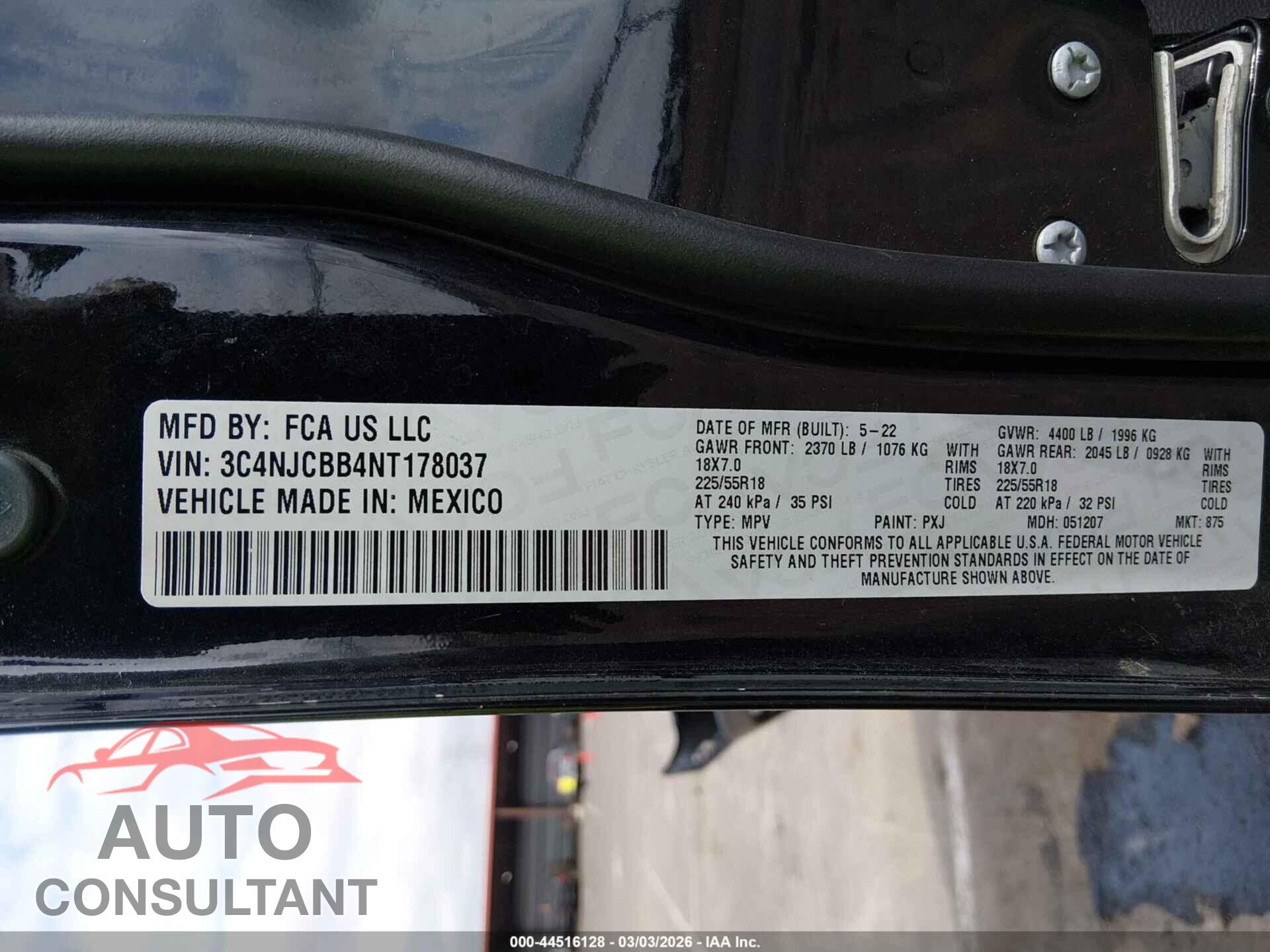 JEEP COMPASS 2022 - 3C4NJCBB4NT178037
