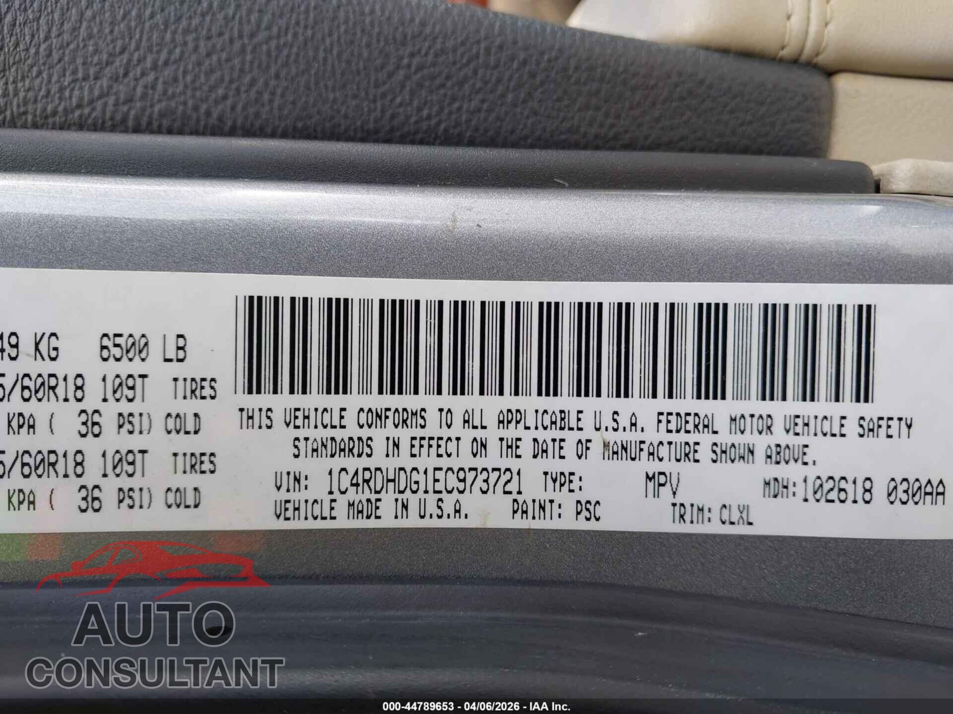 DODGE DURANGO 2014 - 1C4RDHDG1EC973721