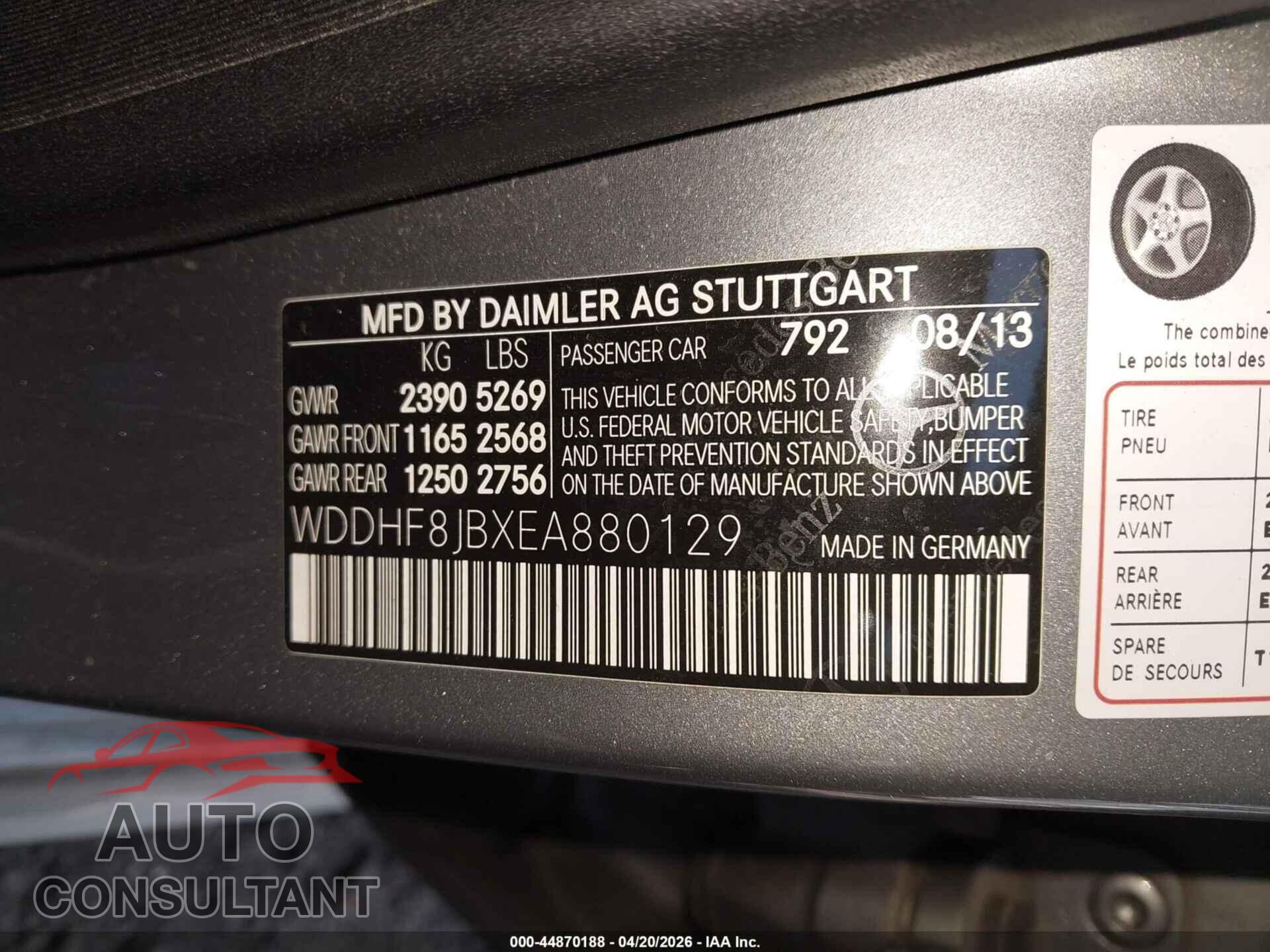 MERCEDES-BENZ E 350 2014 - WDDHF8JBXEA880129