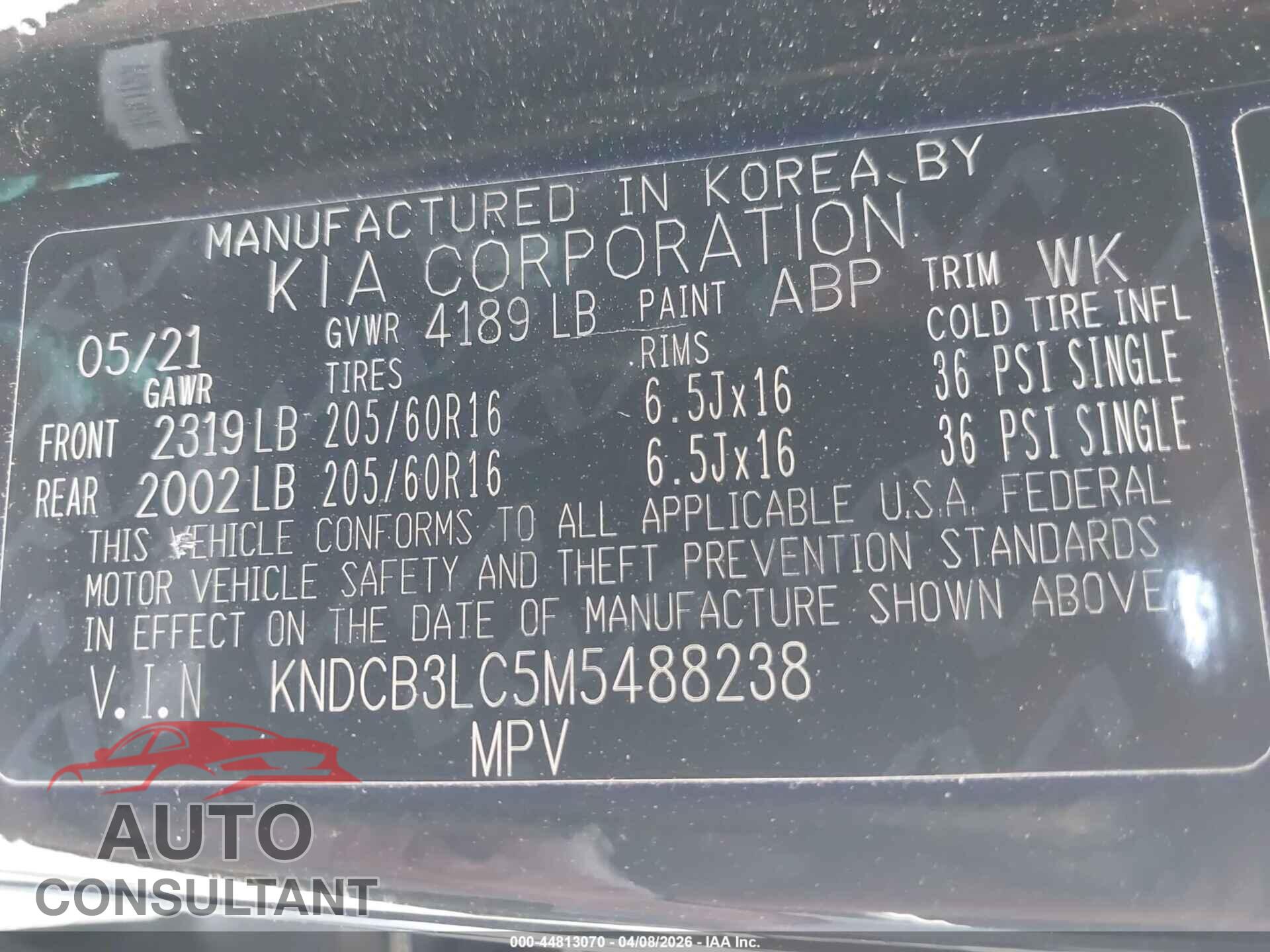 KIA NIRO 2021 - KNDCB3LC5M5488238