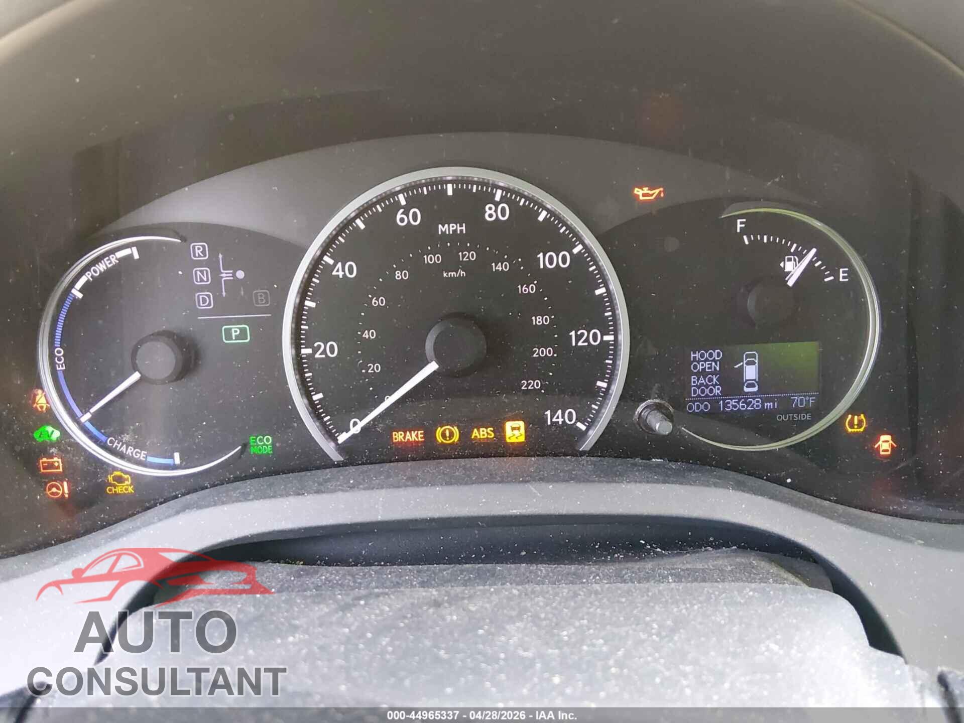 LEXUS CT 200H 2013 - JTHKD5BH3D2172481