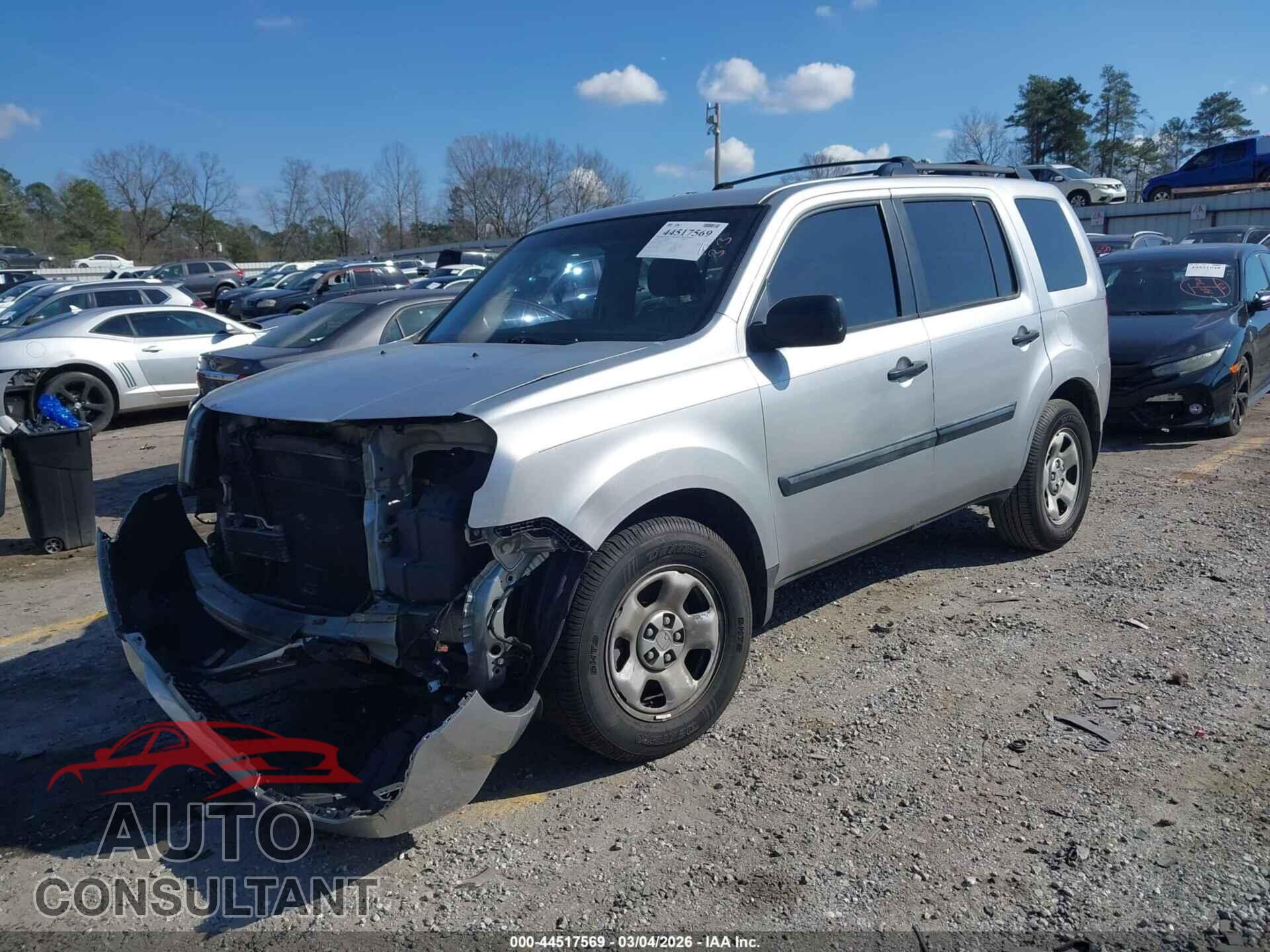 HONDA PILOT 2010 - 5FNYF3H25AB009627