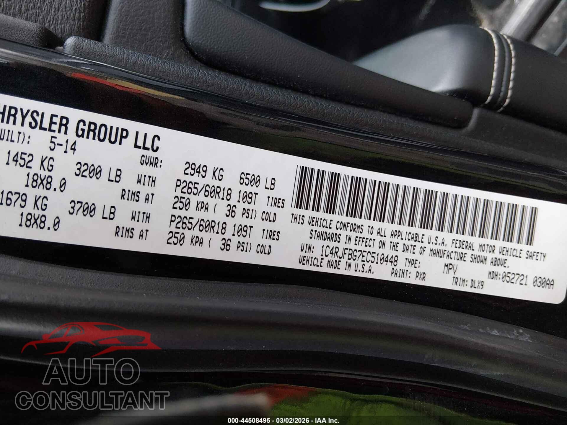 JEEP GRAND CHEROKEE 2014 - 1C4RJFBG7EC510448