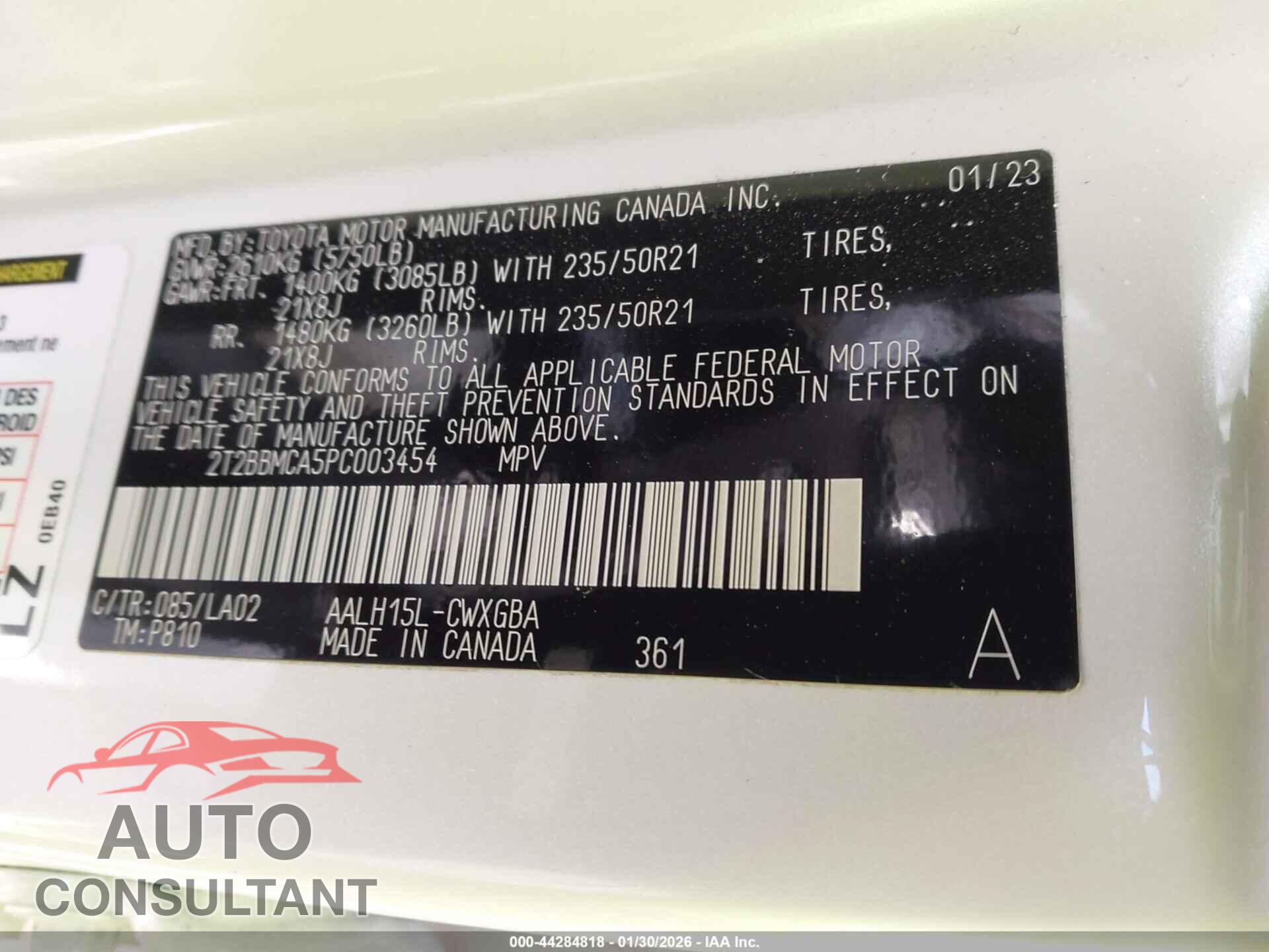 LEXUS RX 350H 2023 - 2T2BBMCA5PC003454