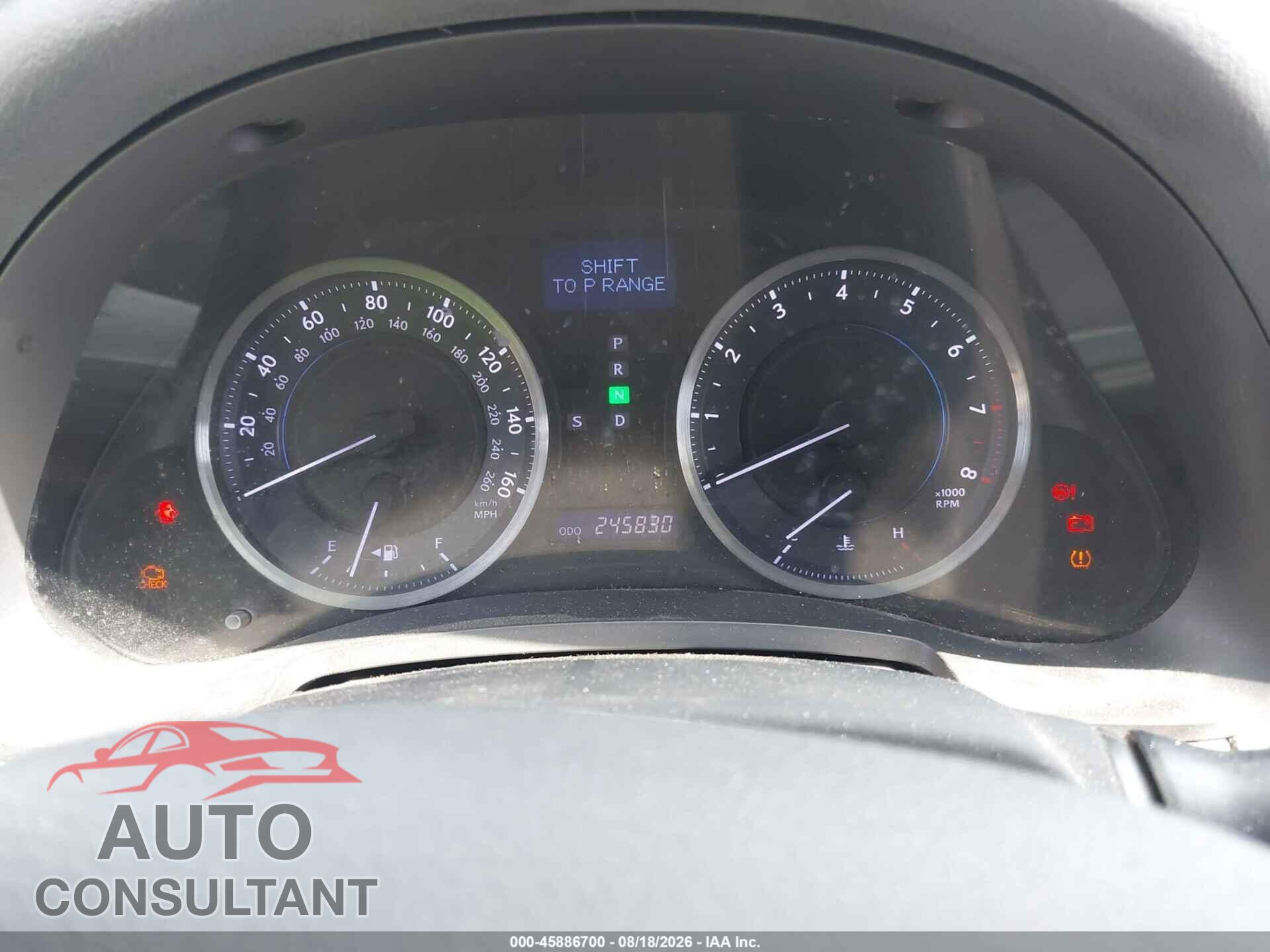 LEXUS IS 250 2012 - JTHBF5C27C5164739