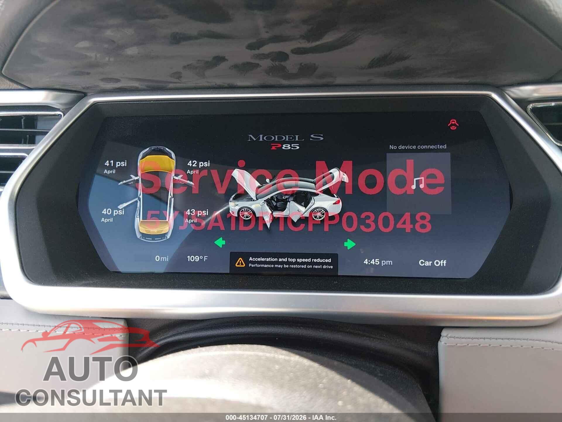 TESLA MODEL S 2012 - 5YJSA1DP1CFP03048