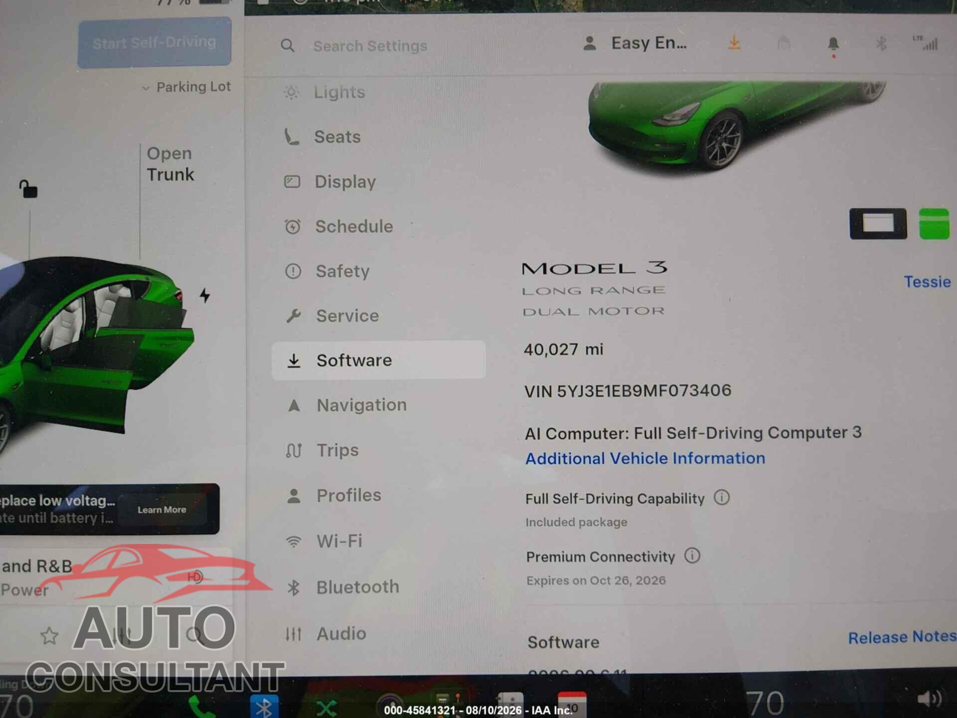 TESLA MODEL 3 2021 - 5YJ3E1EB9MF073406