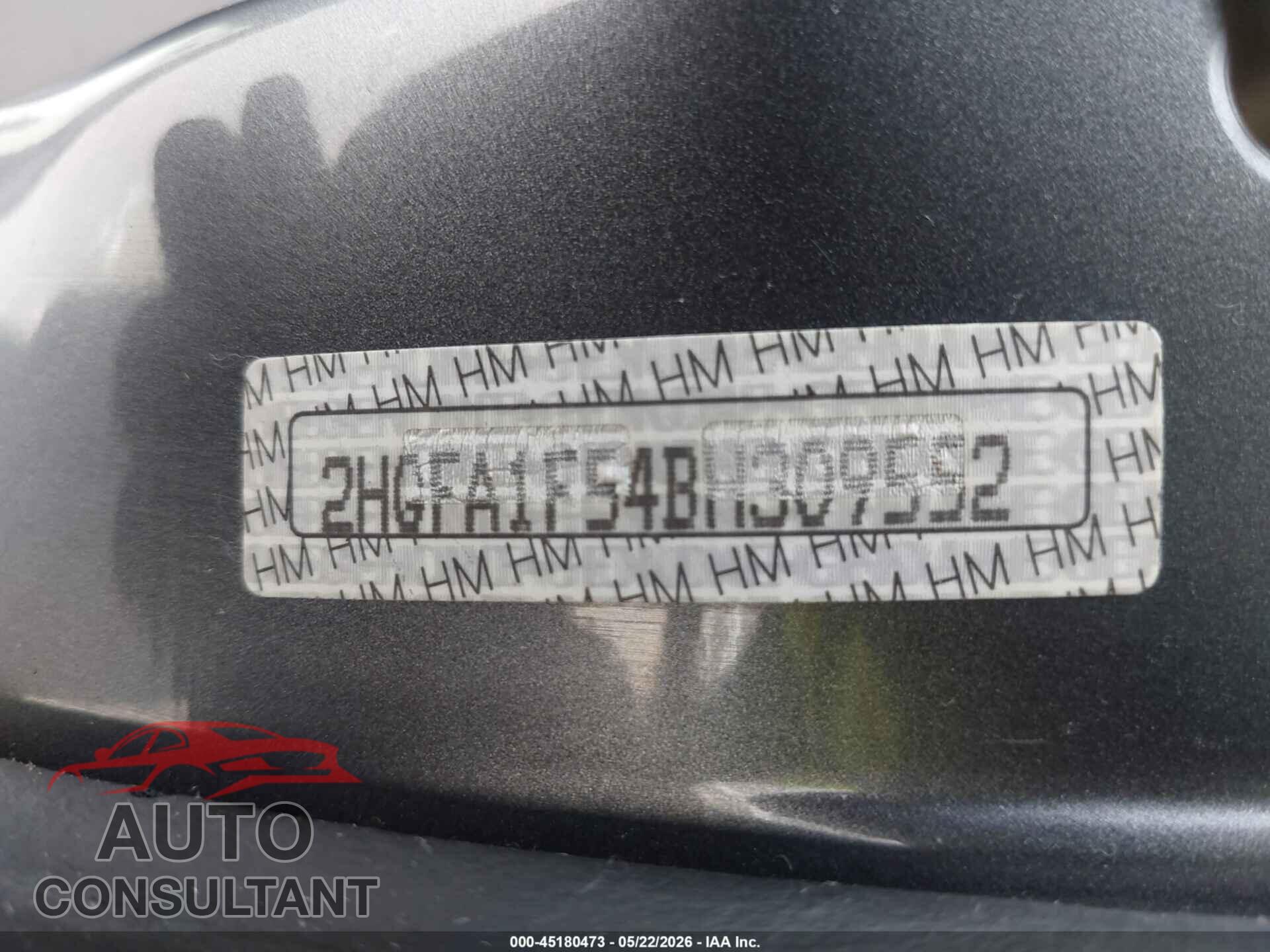 HONDA CIVIC 2011 - 2HGFA1F54BH309552