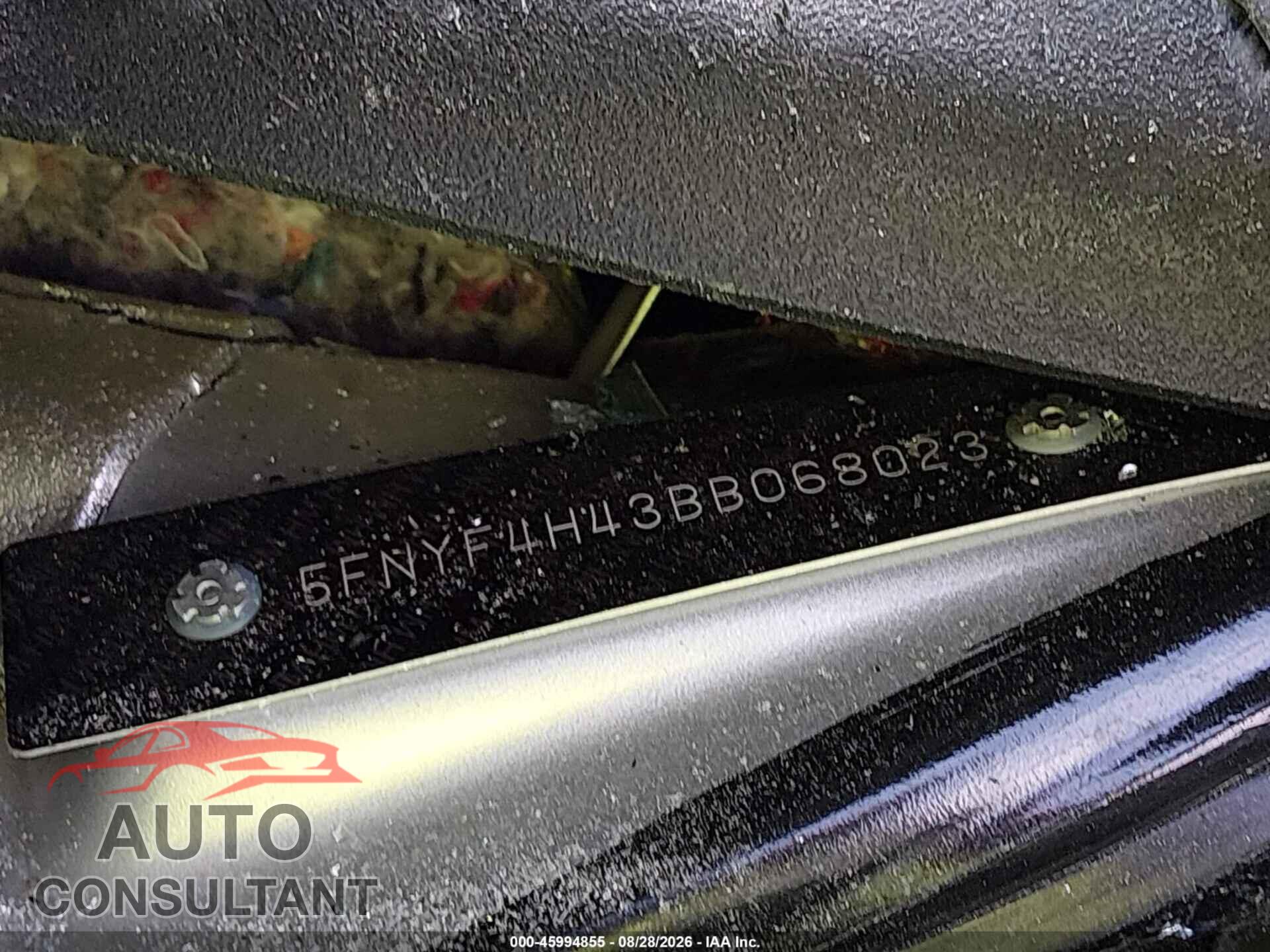 HONDA PILOT 2011 - 5FNYF4H43BB068023