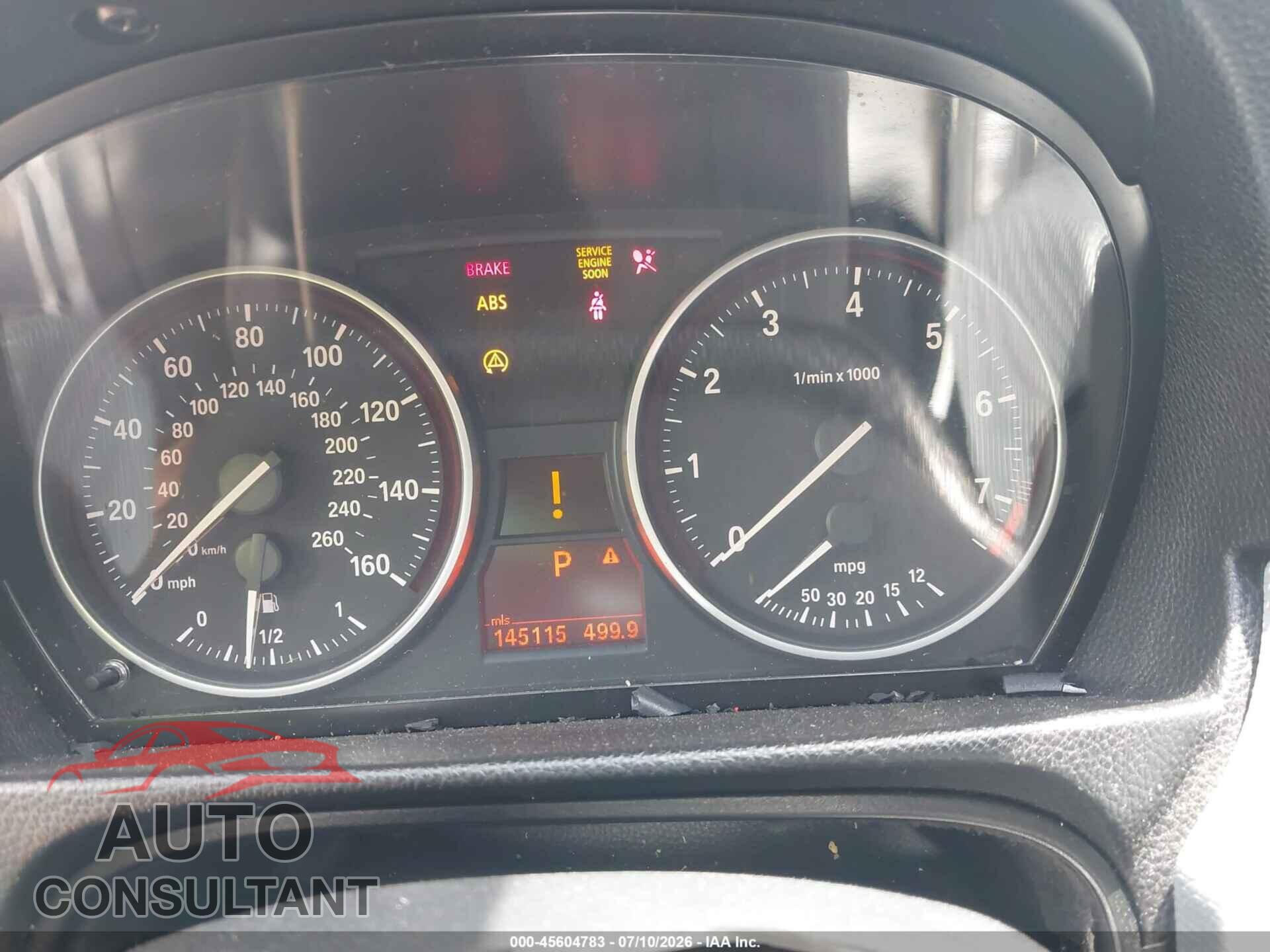 BMW 328I 2009 - WBAPH77539NM45010