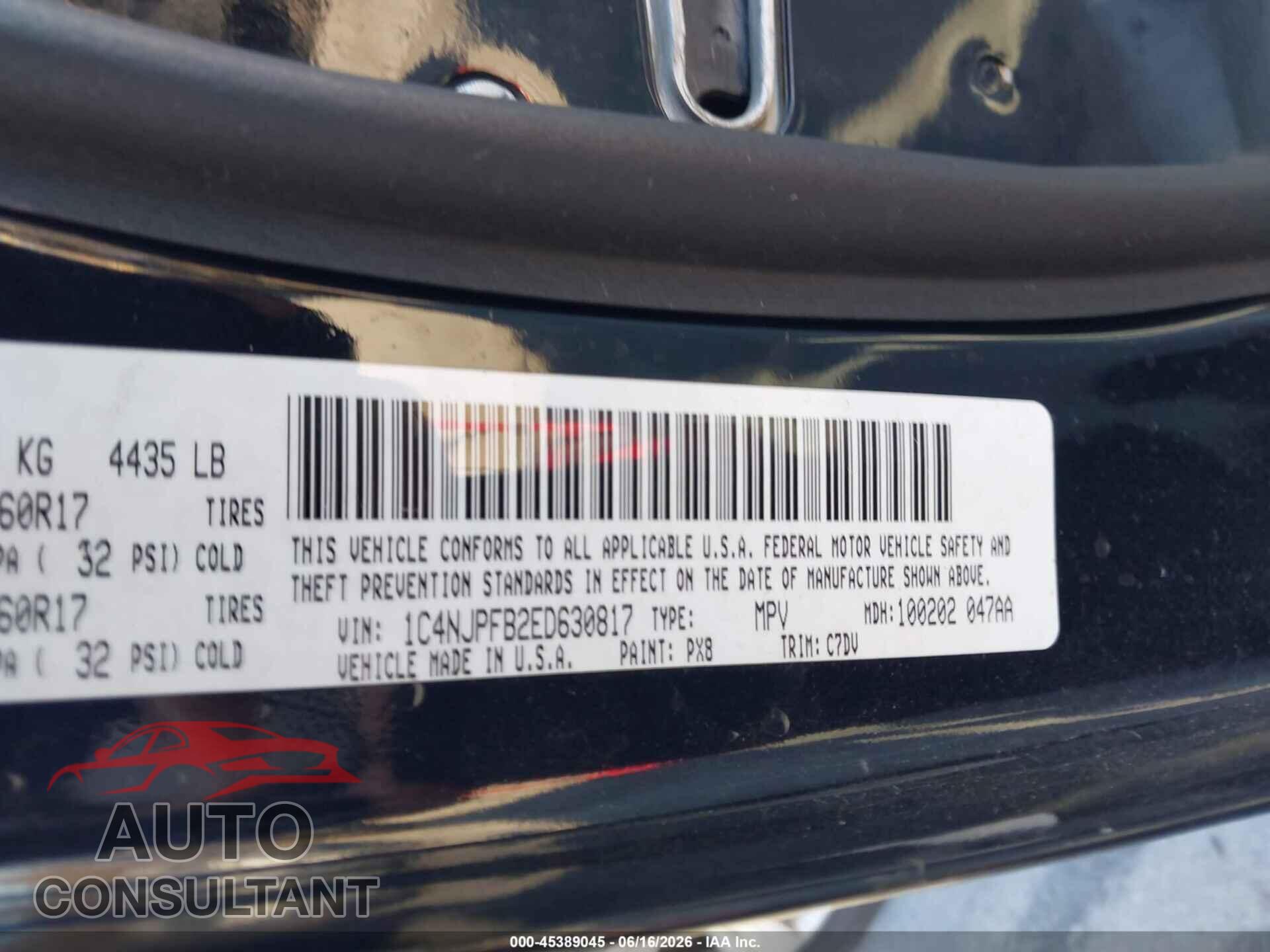 JEEP PATRIOT 2014 - 1C4NJPFB2ED630817