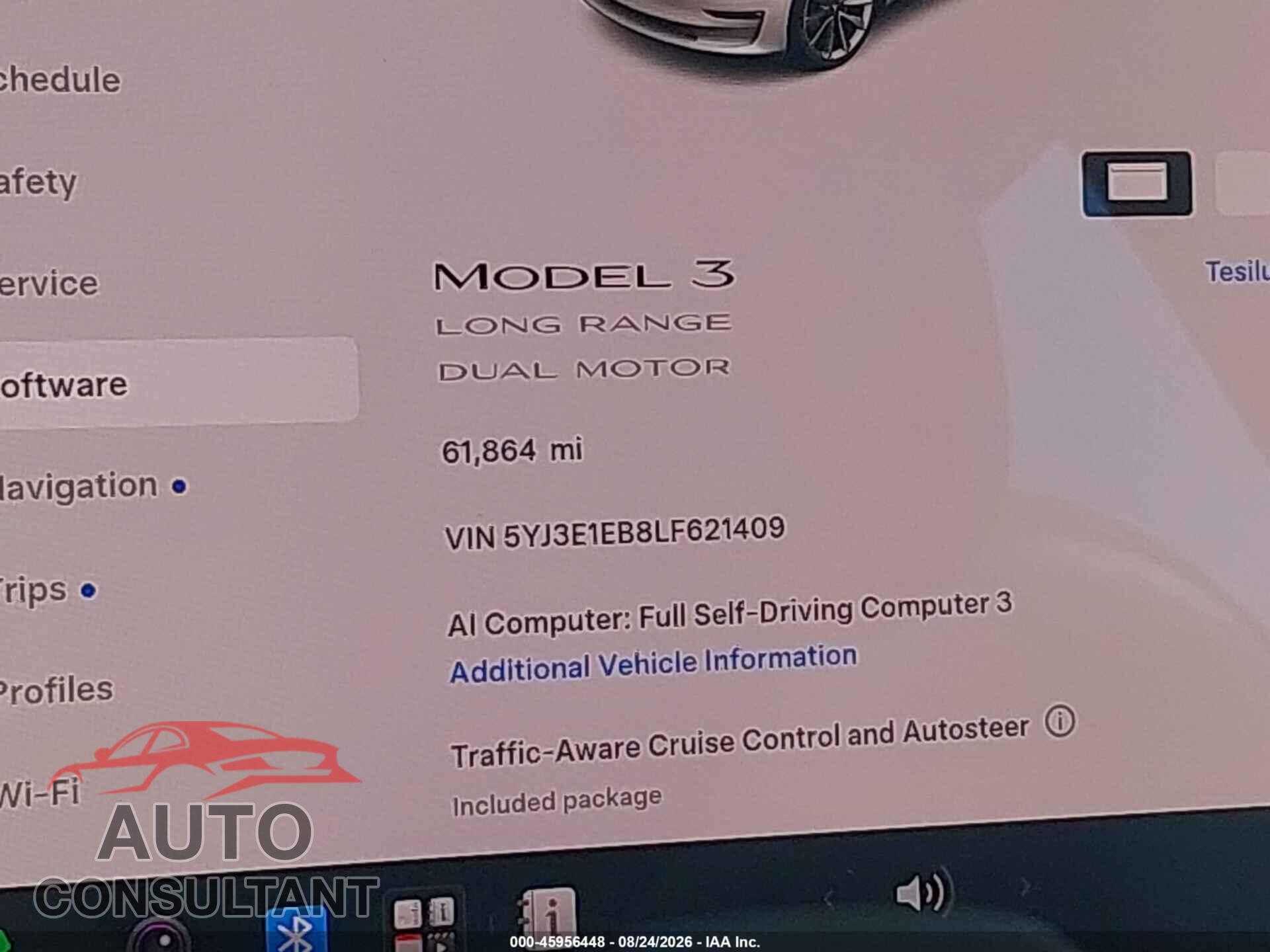 TESLA MODEL 3 2020 - 5YJ3E1EB8LF621409