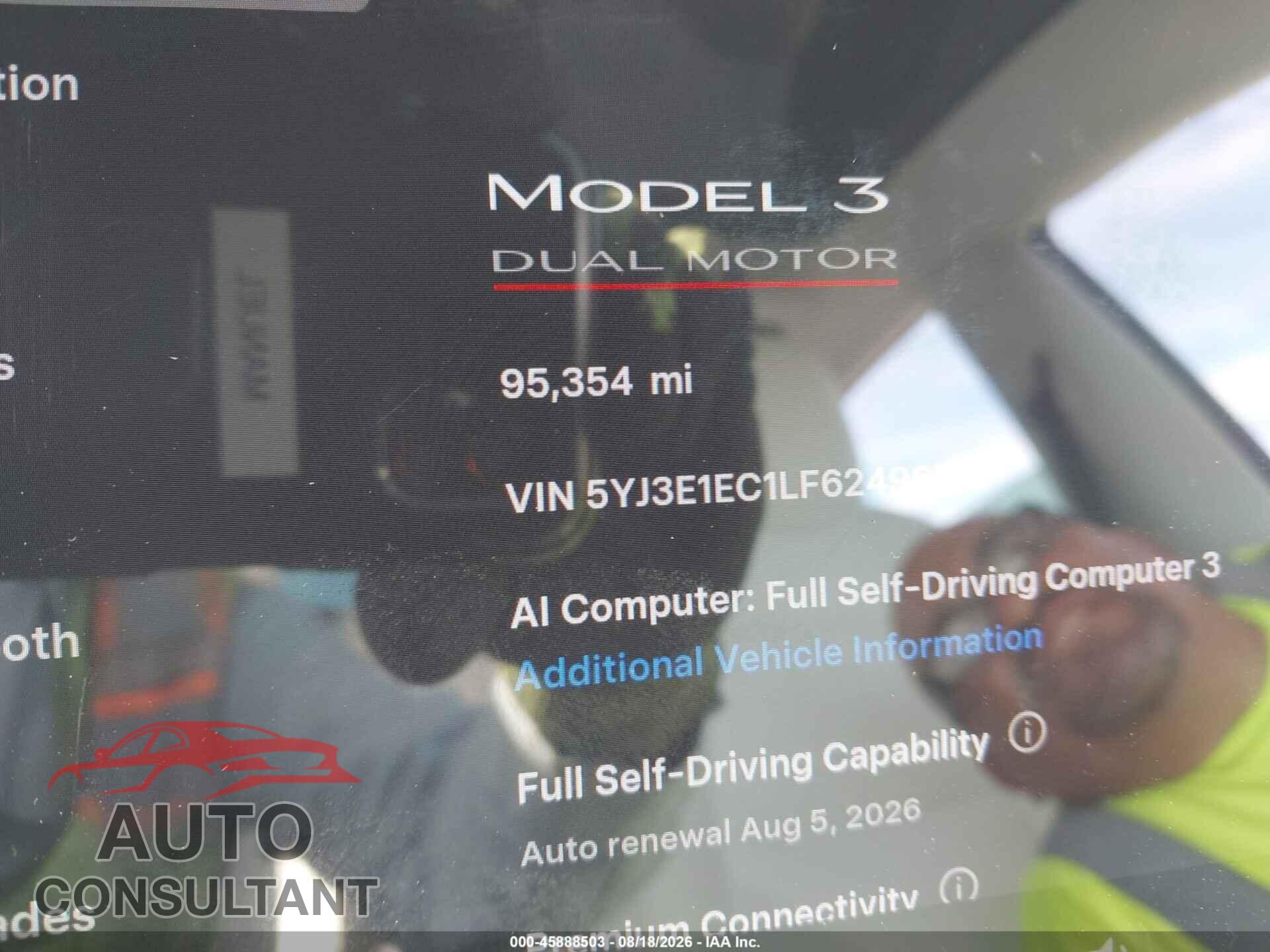 TESLA MODEL 3 2020 - 5YJ3E1EC1LF624967