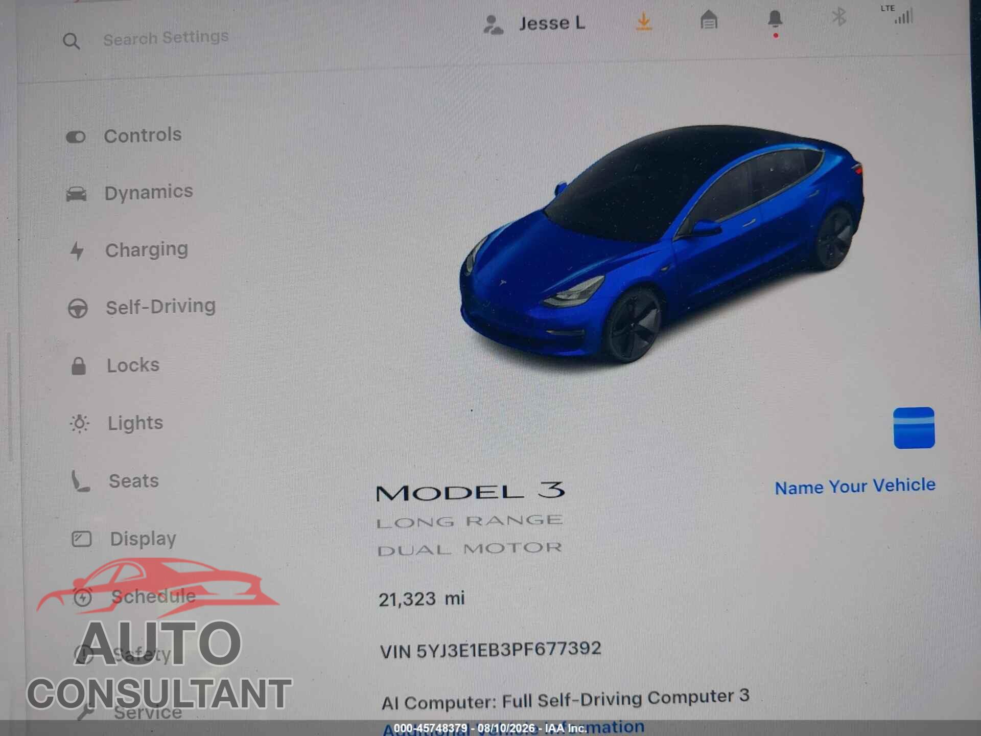 TESLA MODEL 3 2023 - 5YJ3E1EB3PF677392