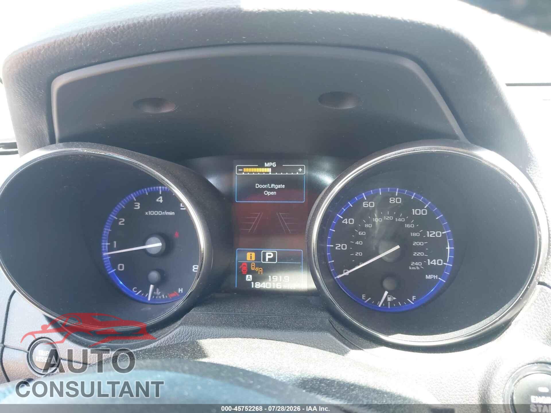 SUBARU OUTBACK 2017 - 4S4BSANCXH3334750
