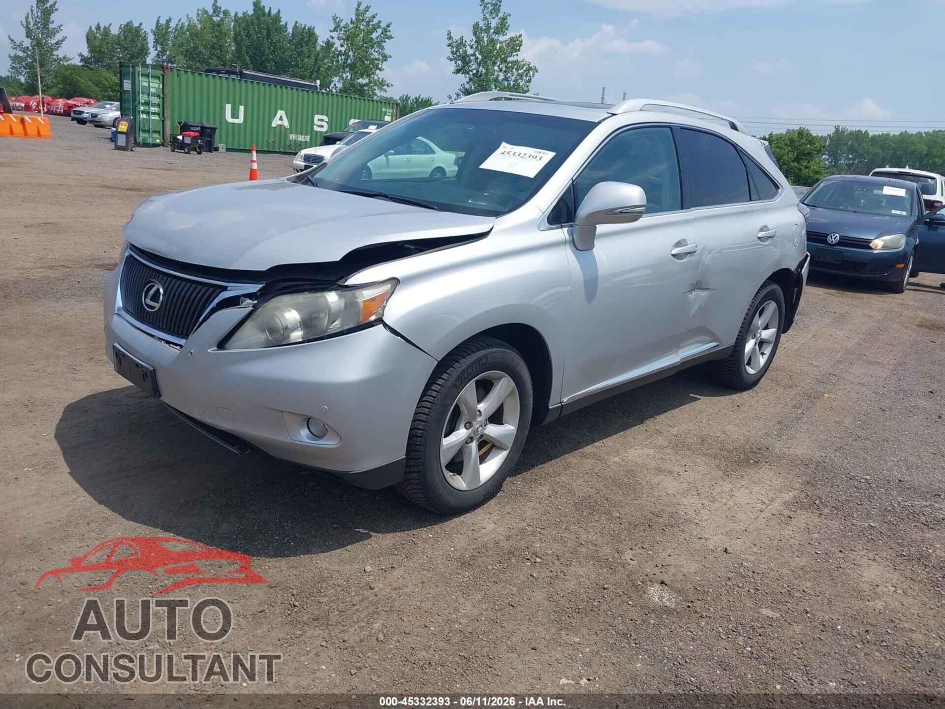LEXUS RX 350 2012 - 2T2BK1BA8CC152919