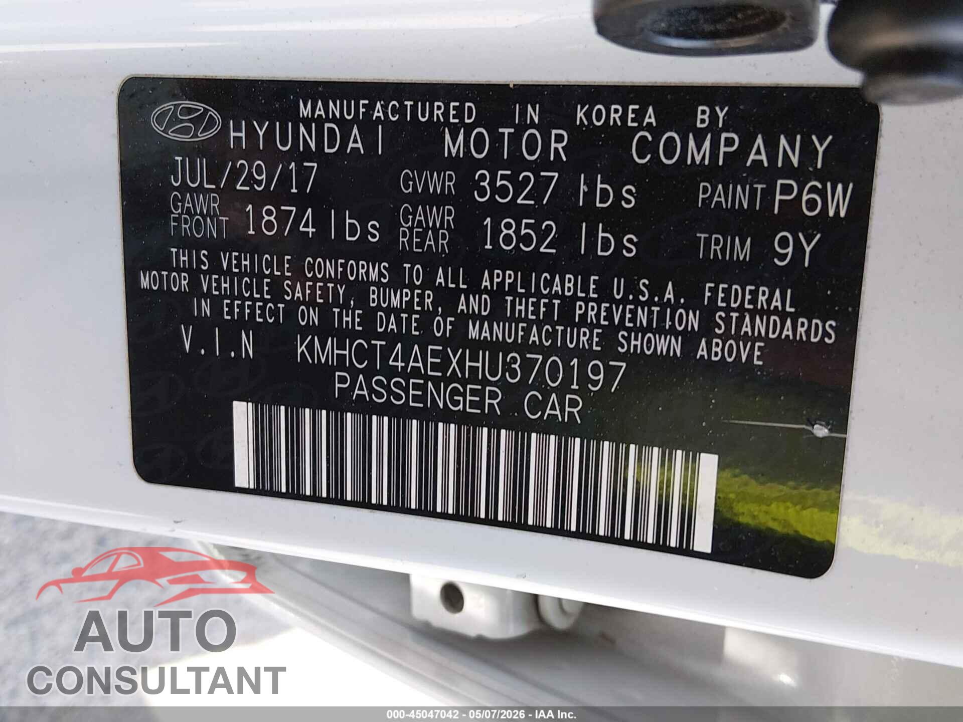 HYUNDAI ACCENT 2017 - KMHCT4AEXHU370197