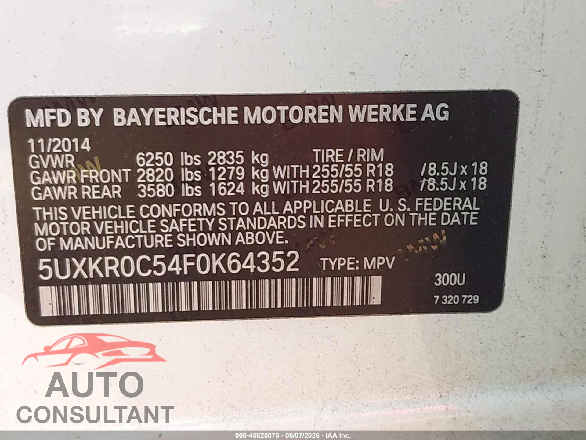 BMW X5 2015 - 5UXKR0C54F0K64352