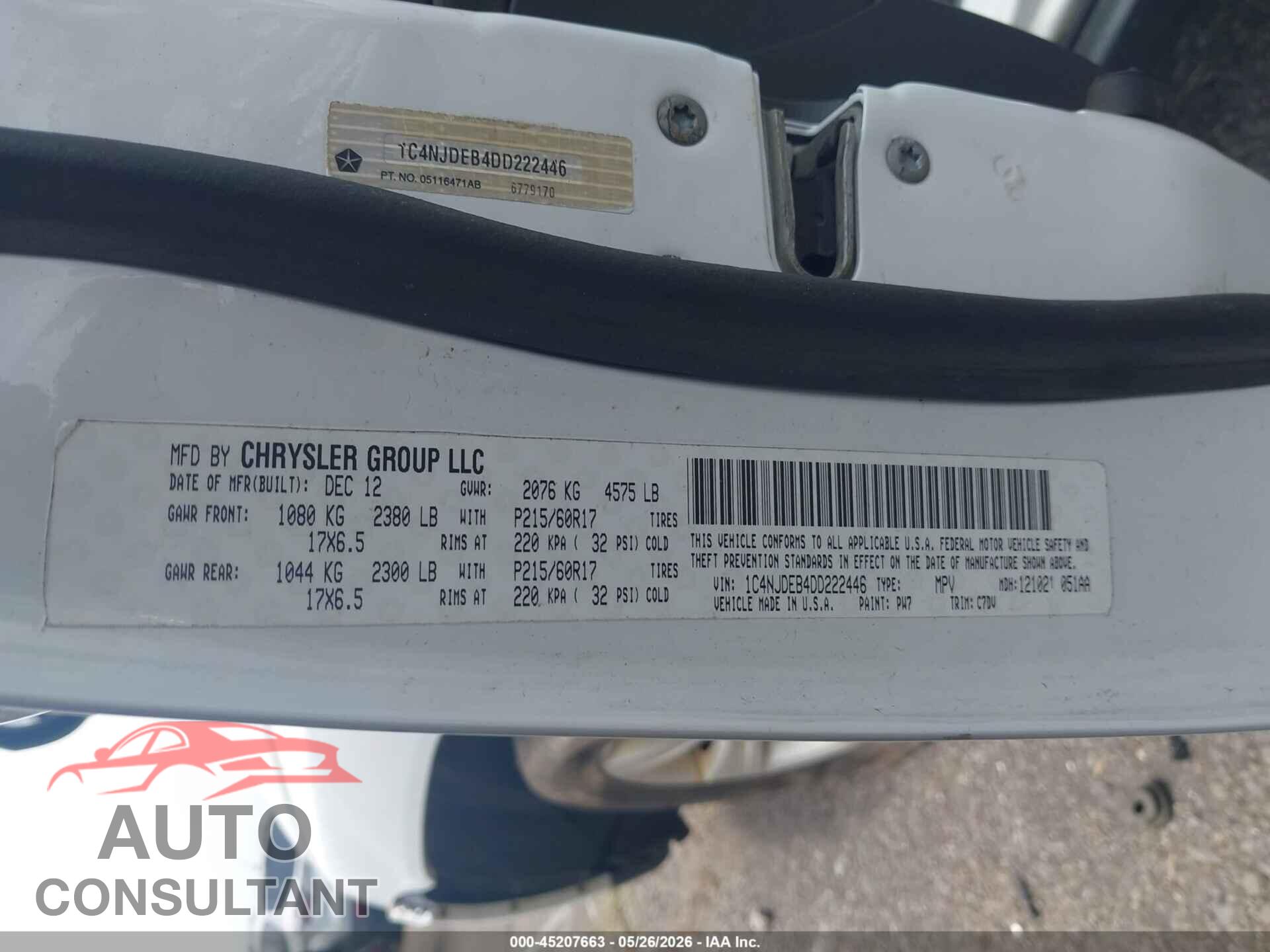 JEEP COMPASS 2014 - 1C4NJDBB3ED567876