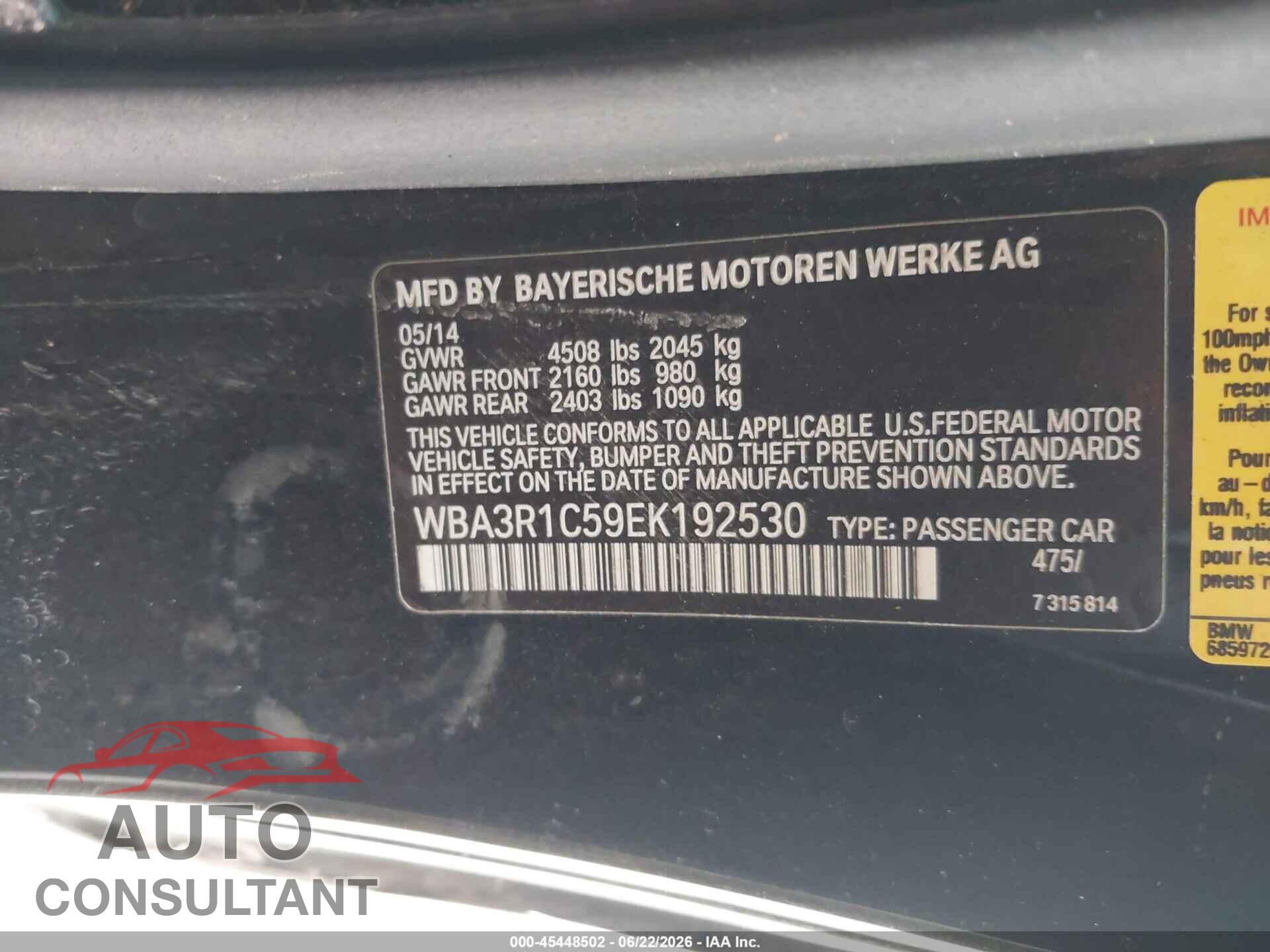BMW 435I 2014 - WBA3R1C59EK192530