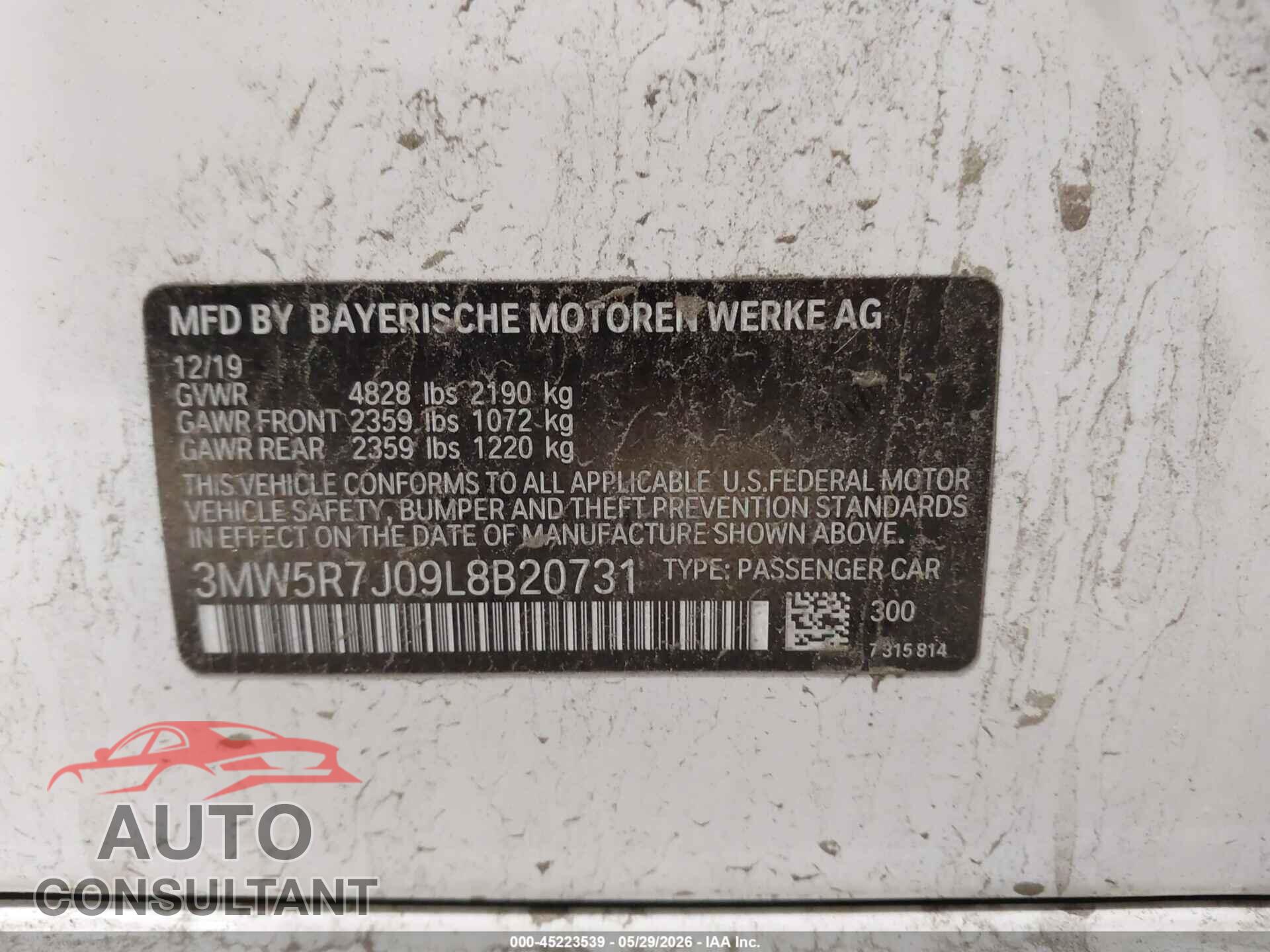 BMW 330I 2020 - 3MW5R7J09L8B20731